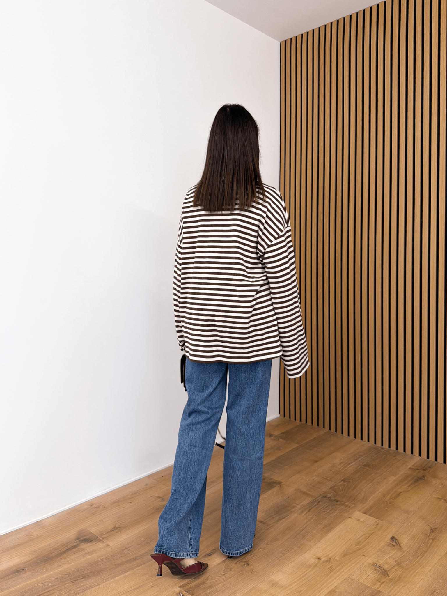 Maxi Maglia Lines - Burro e Marrone - SAINTH