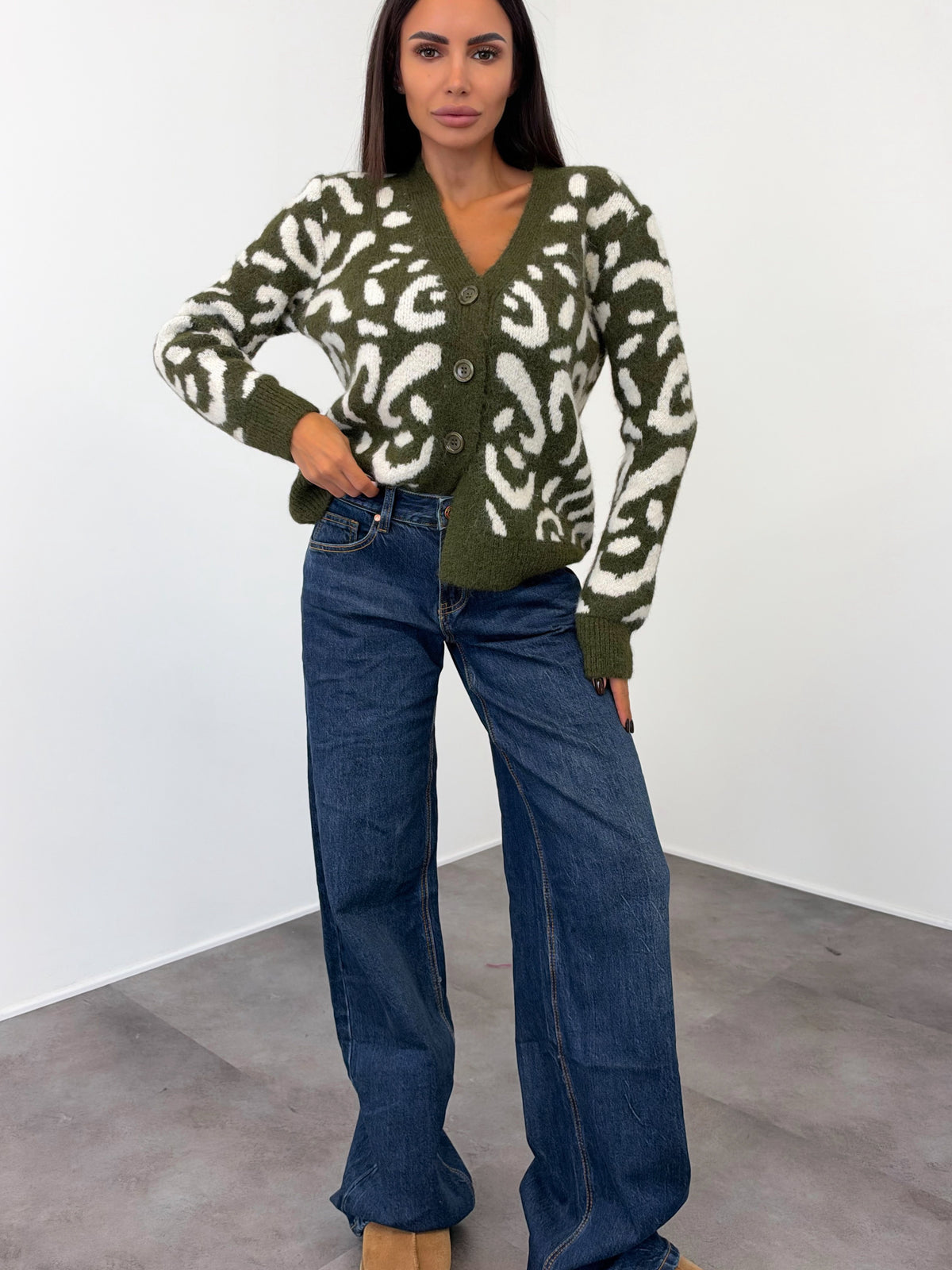 Cardigan Kitten - Army Green