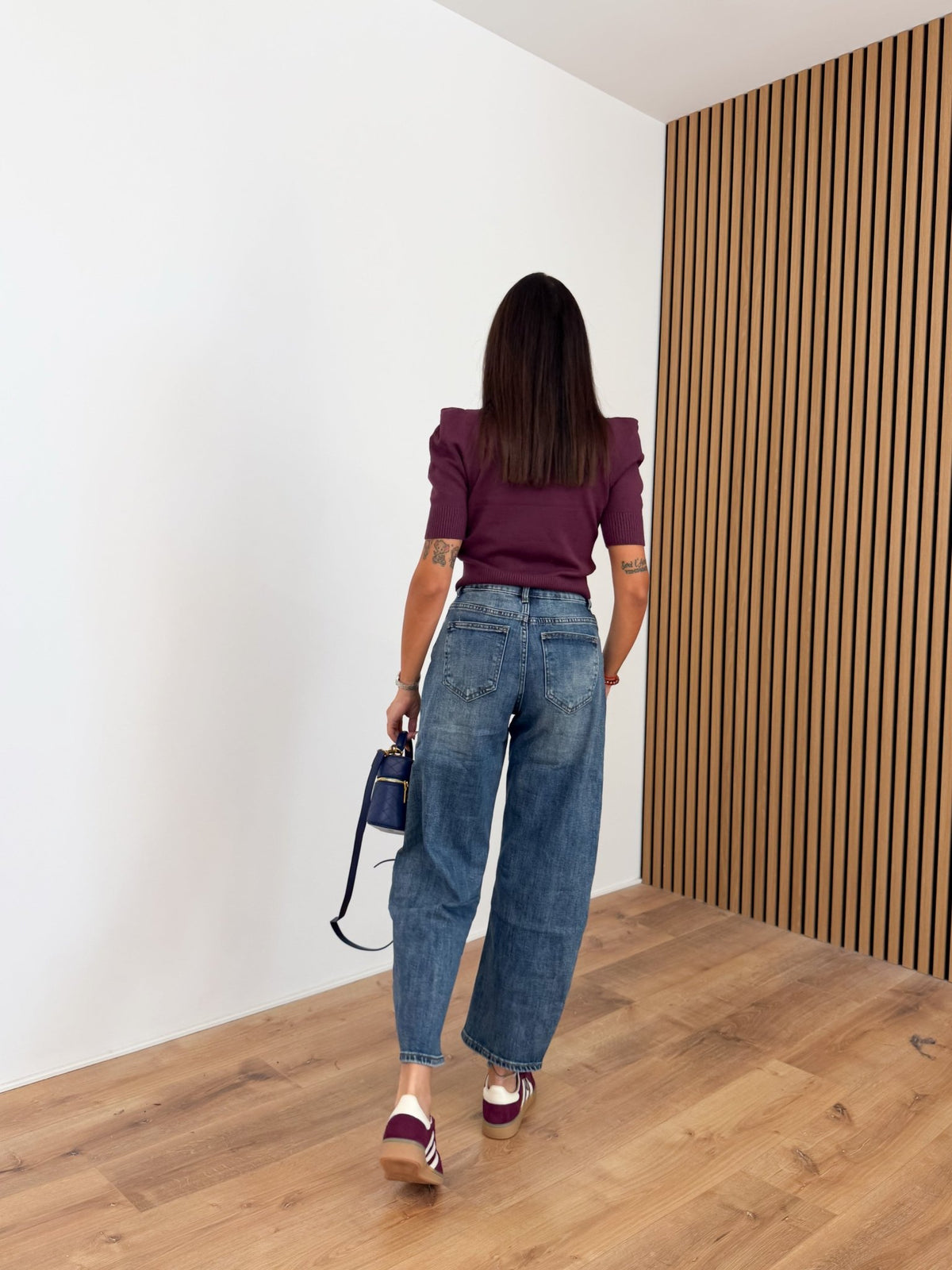 Maglia Crop Knit - Bordeaux - SAINTH