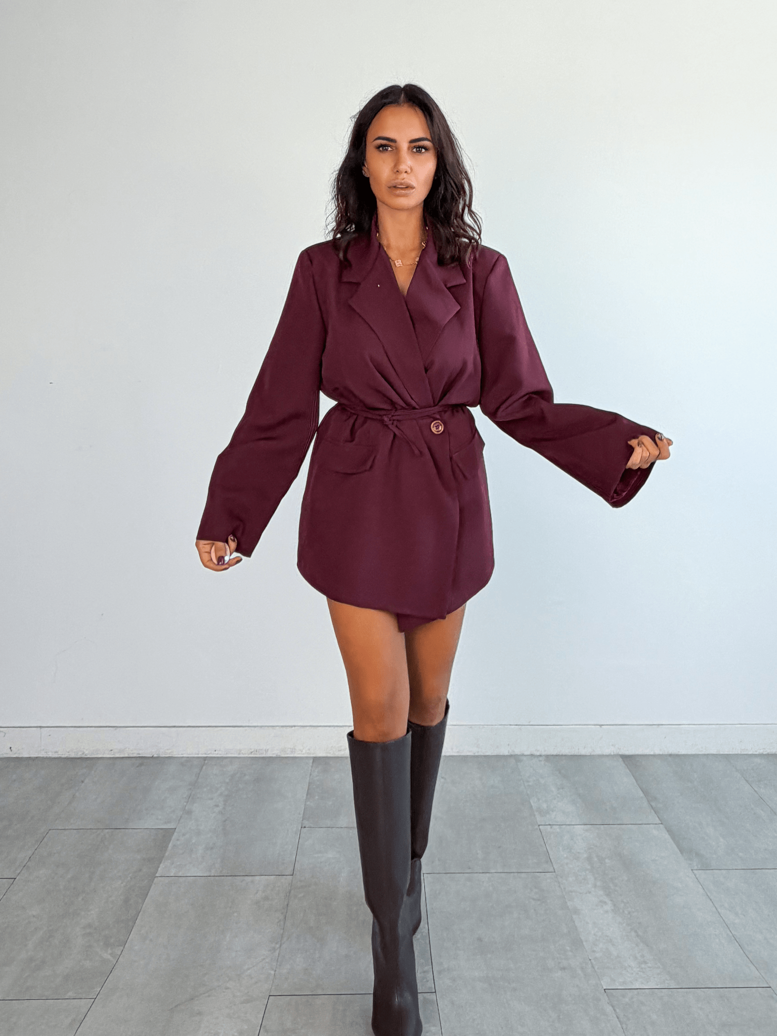 Abito Blazer Chic - Bordeaux - SAINTH