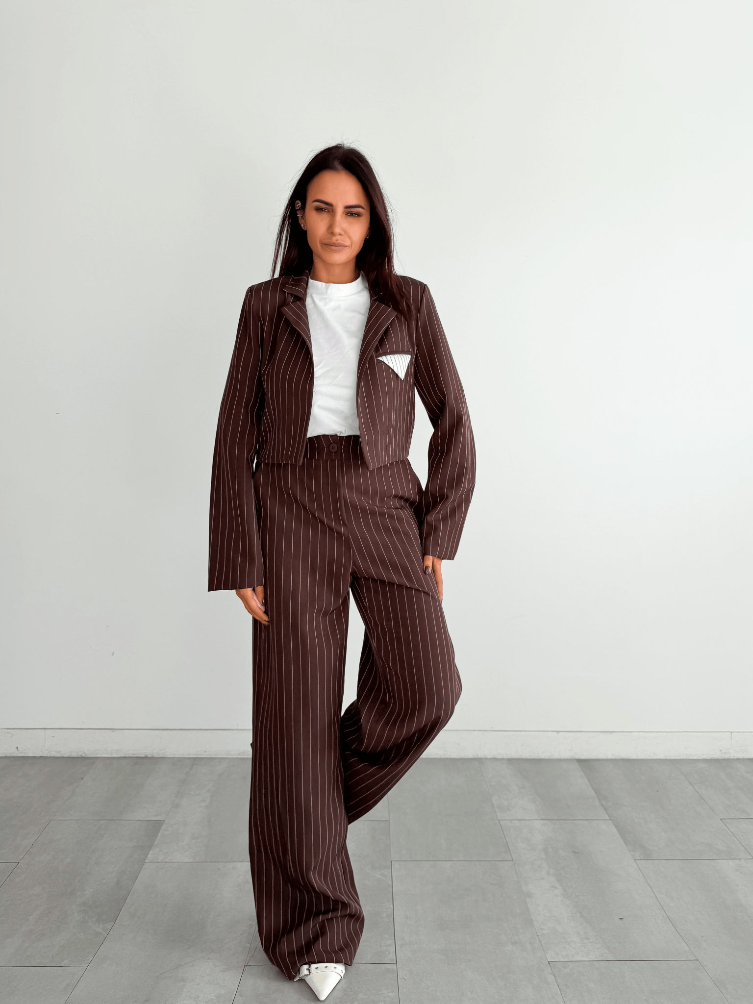 Completo Pocket Gessato - Marrone - SAINTH