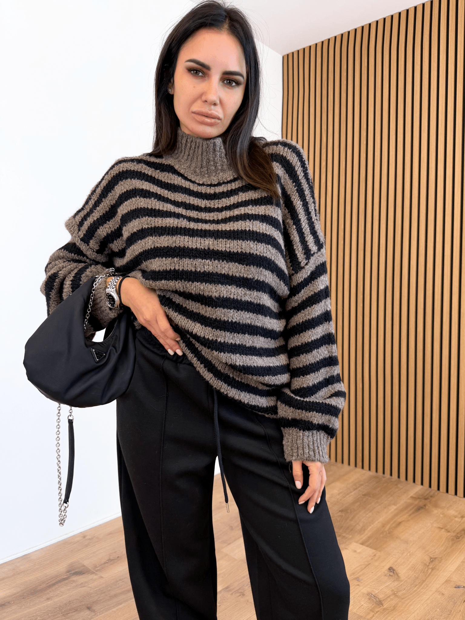 Pull Movimento - Nero e Tortora - SAINTH