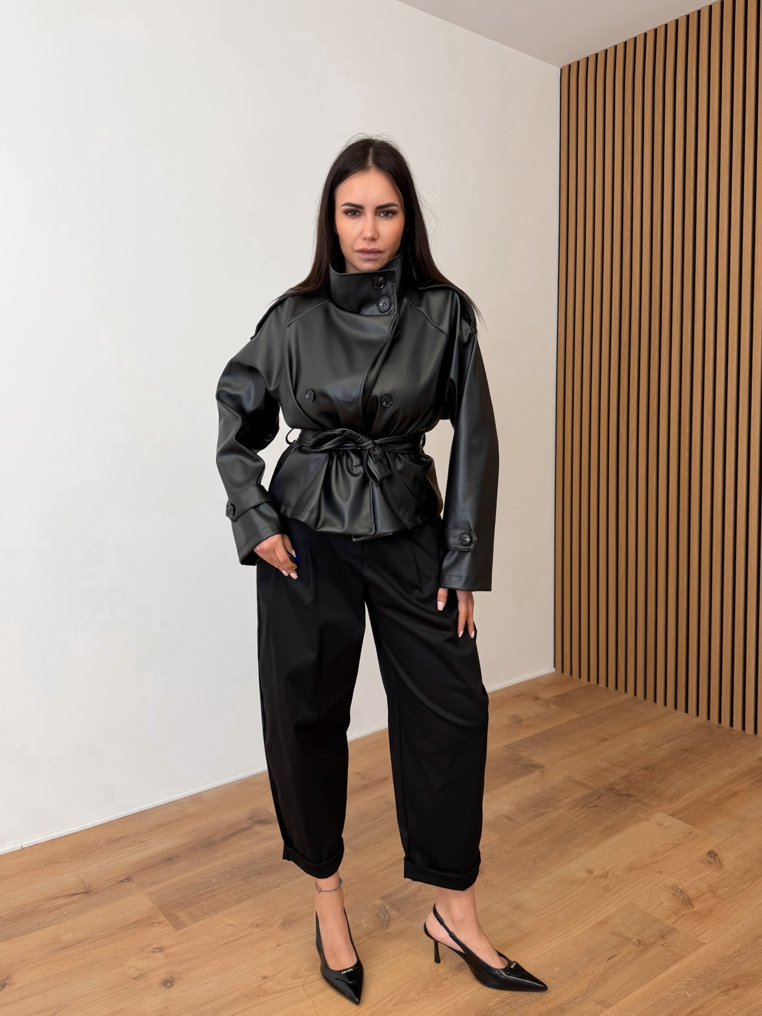 Trench Collo Alto - Nero - SAINTH