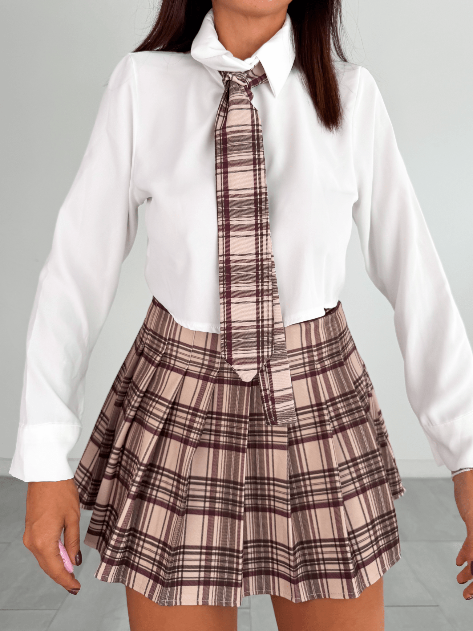 Camicia Crop Scottish - Beige - SAINTH