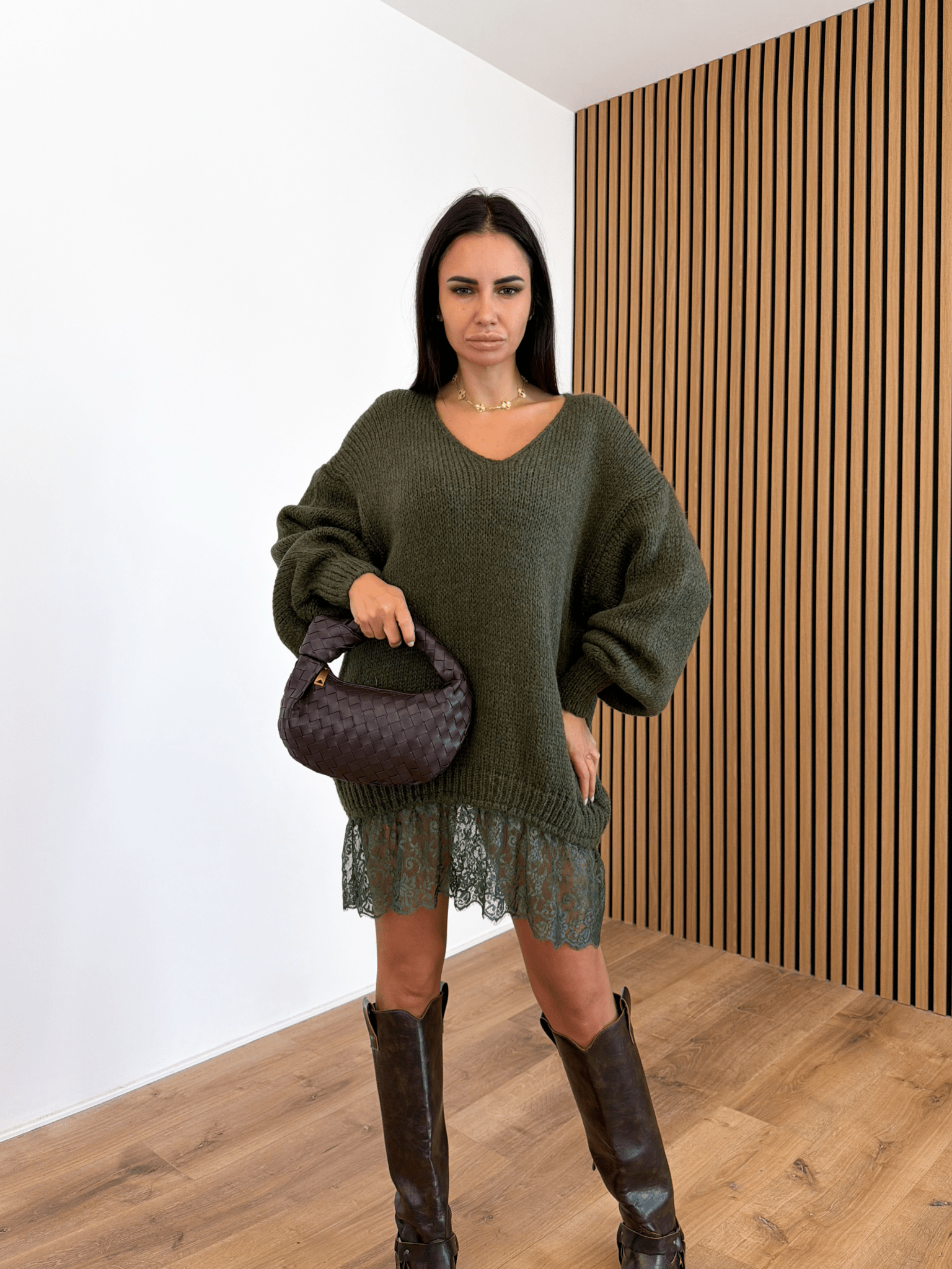 Abito Pull Pizzo - Army Green - SAINTH