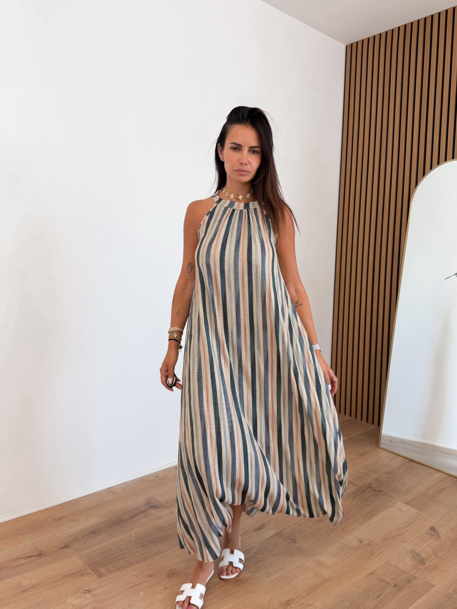 Abito Ventaglio - Beige Ottanio - SAINTH