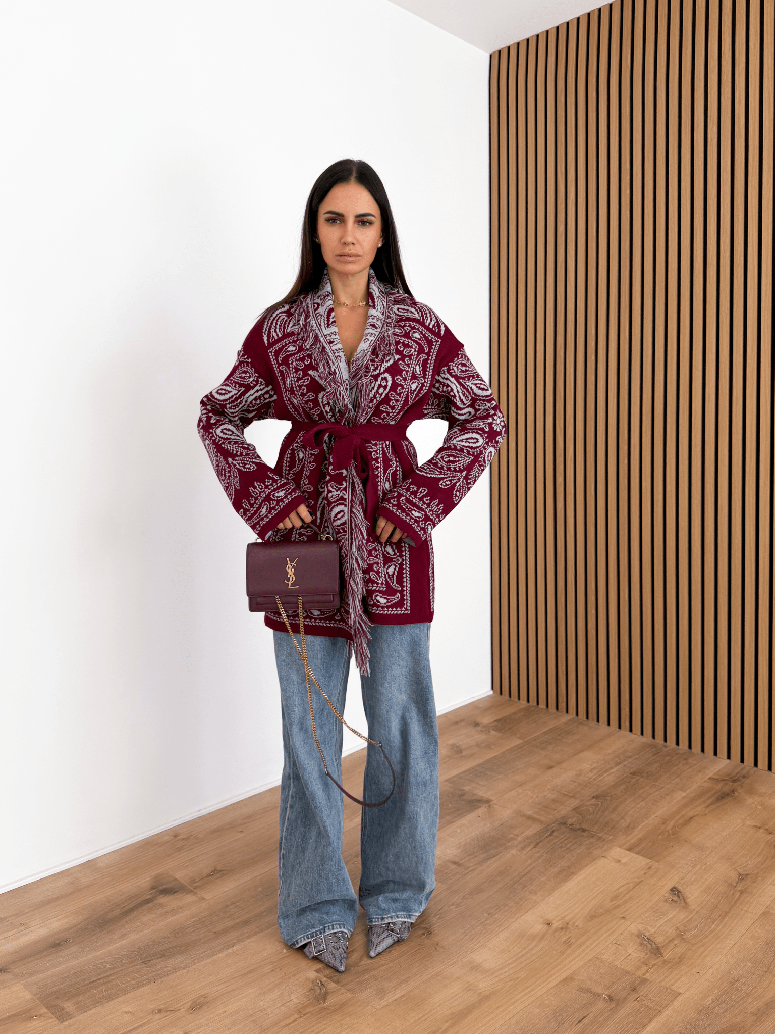 Cardigan Azteco - Bordeaux - SAINTH