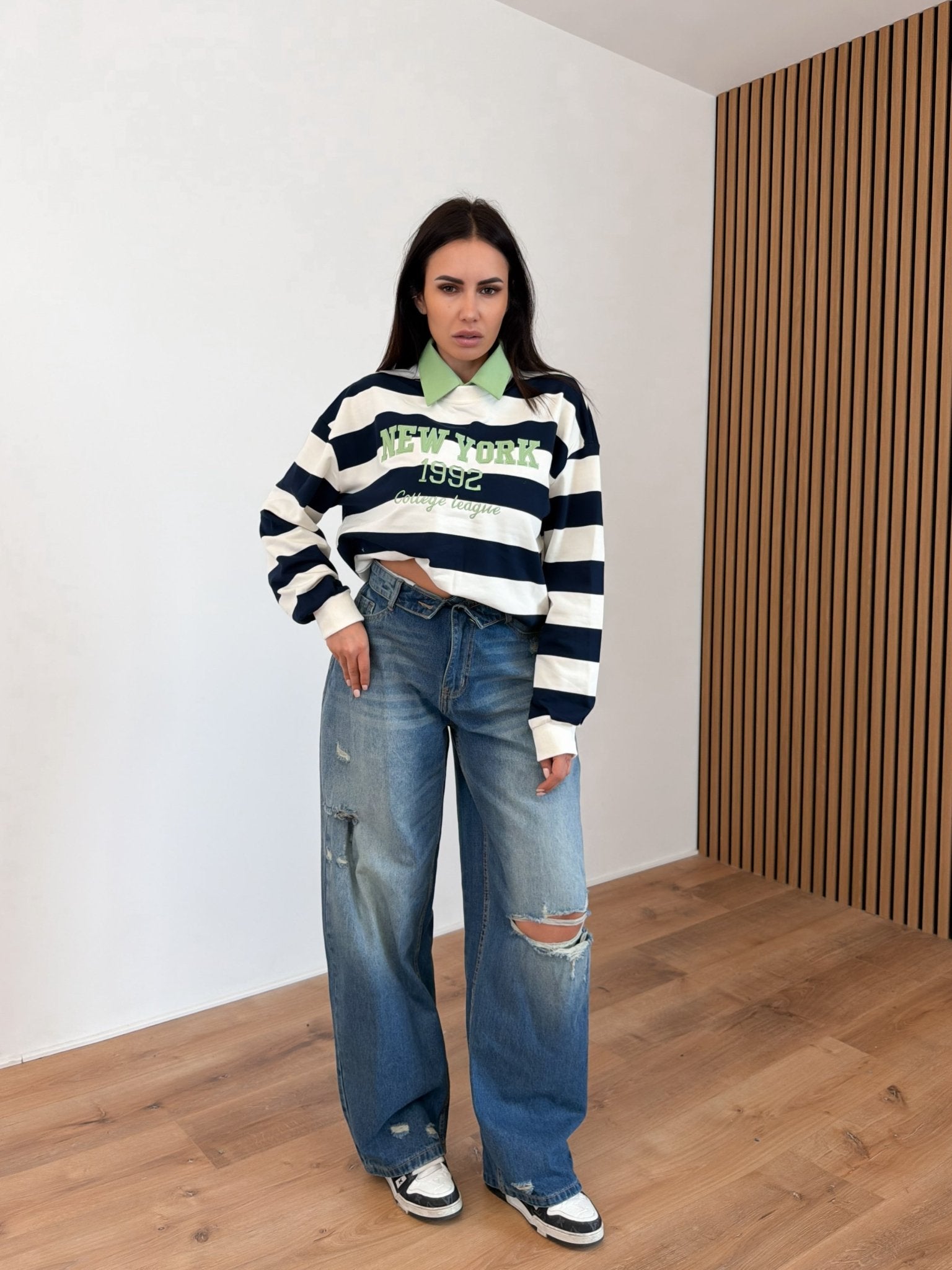 Felpa Colletto NY - Verde Mela - SAINTH