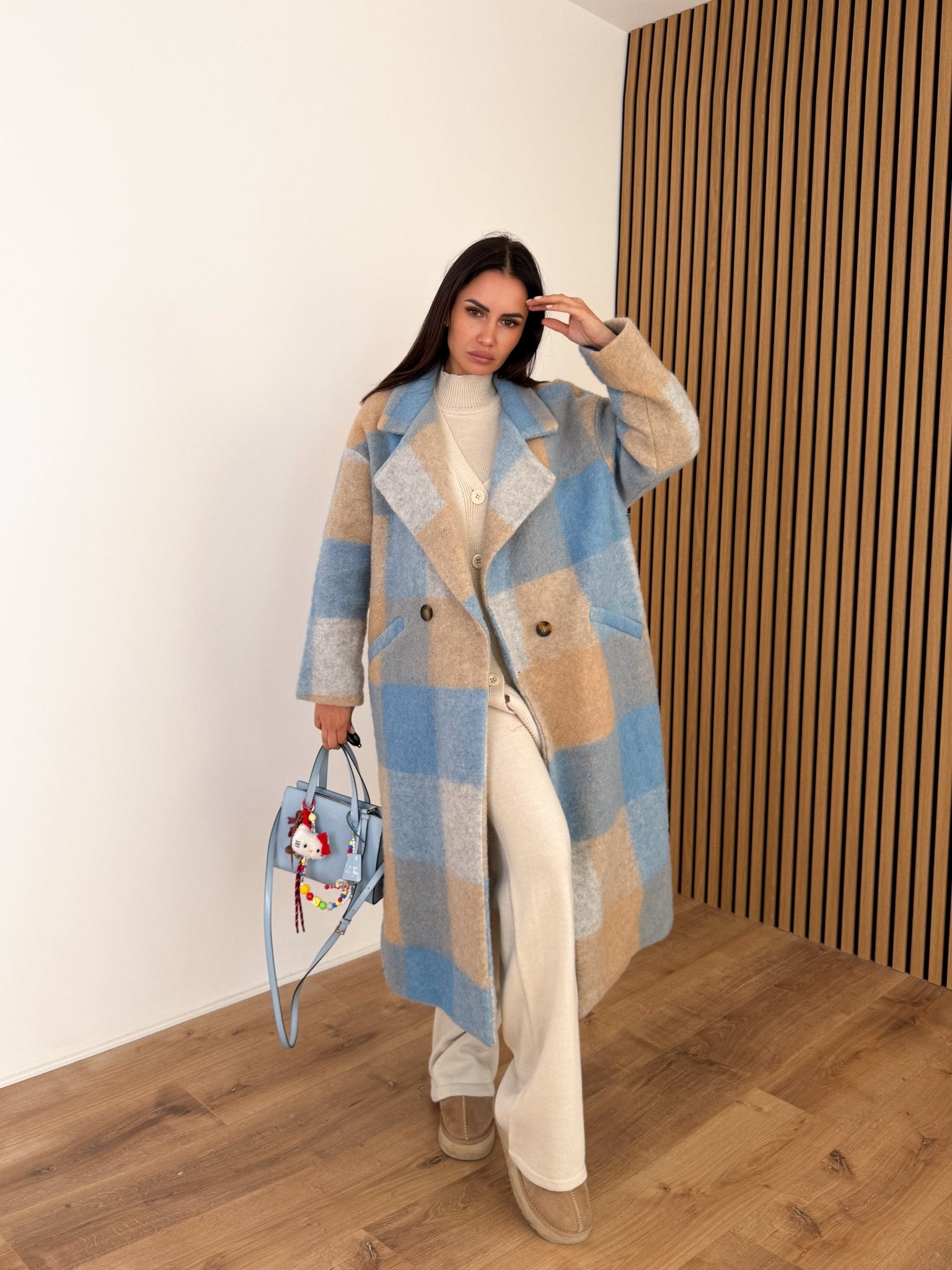 Cappotto Lusso - Celeste e Camel - SAINTH