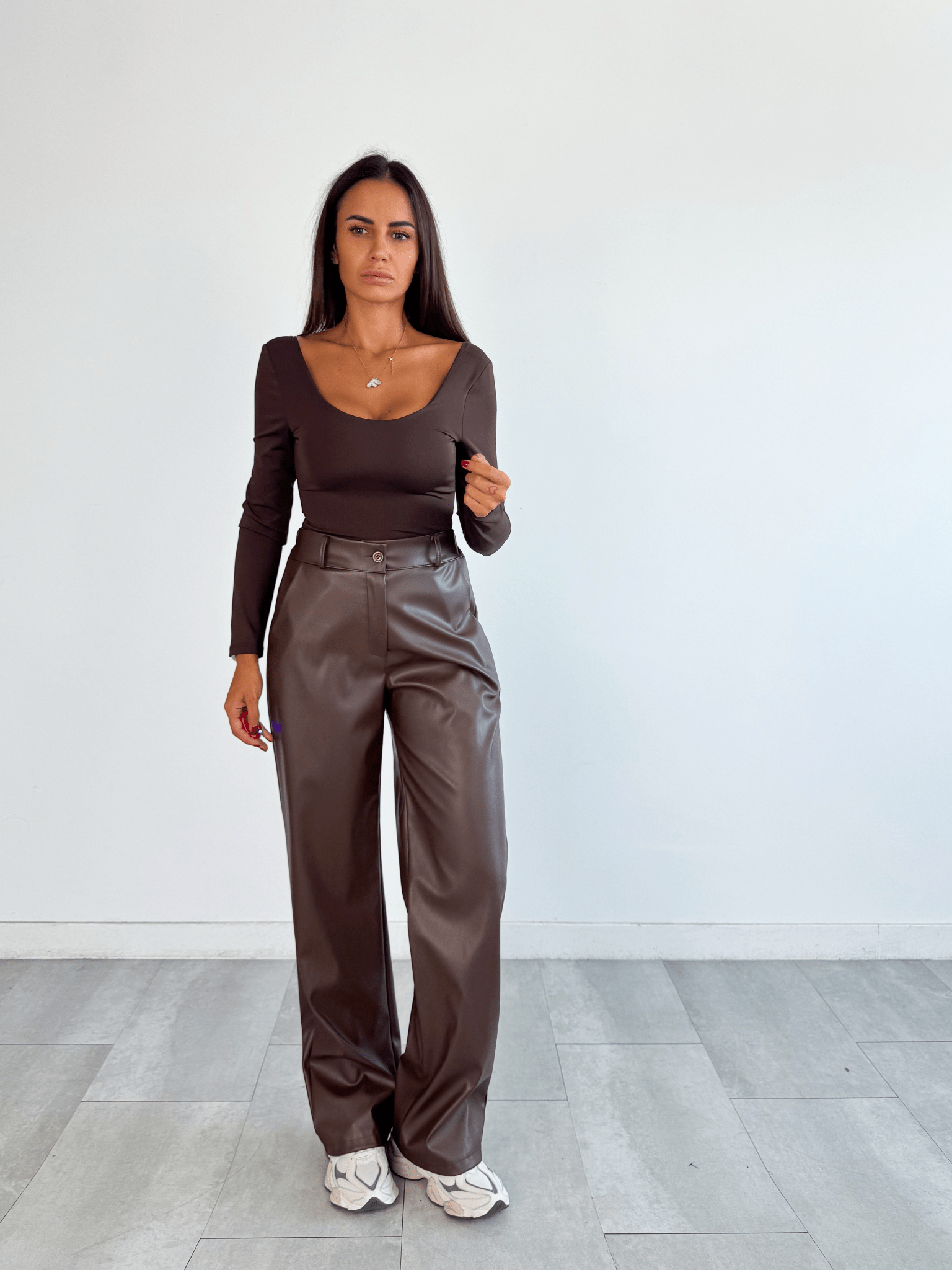 Pantalone Ecopelle - Marrone - SAINTH