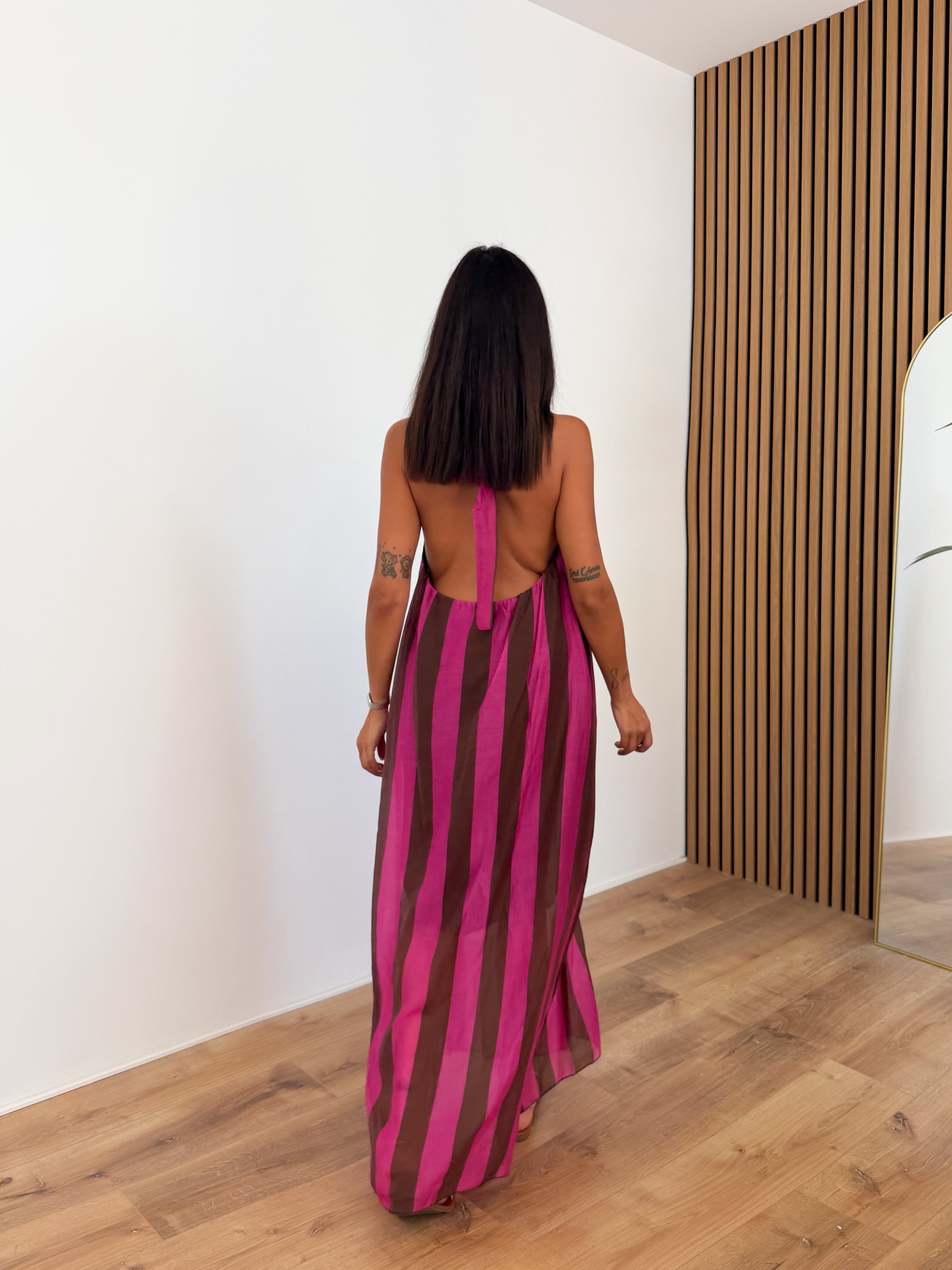Abito Lines - Fucsia Marrone
