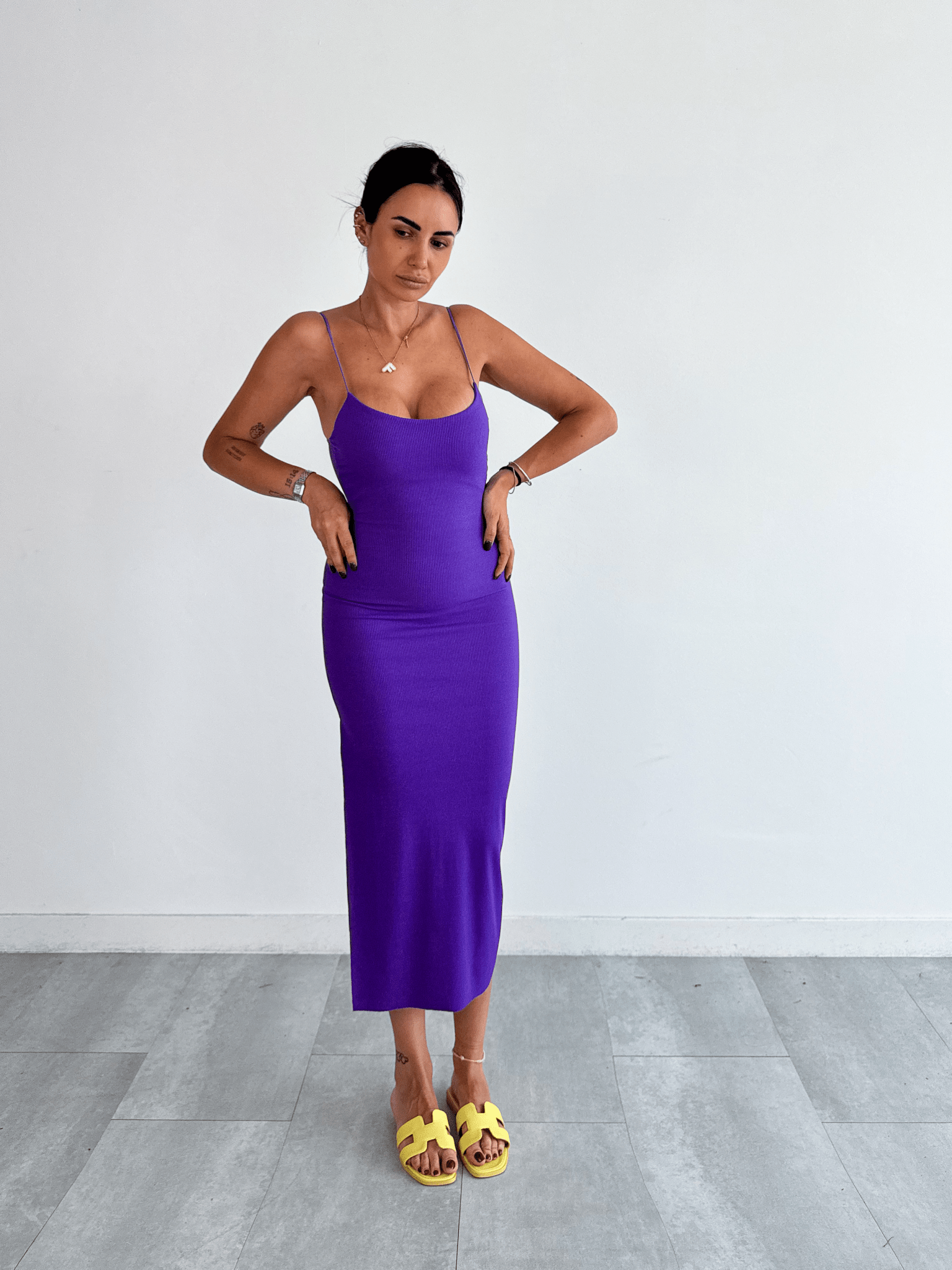 Abito Costine Basic - Viola - SAINTH