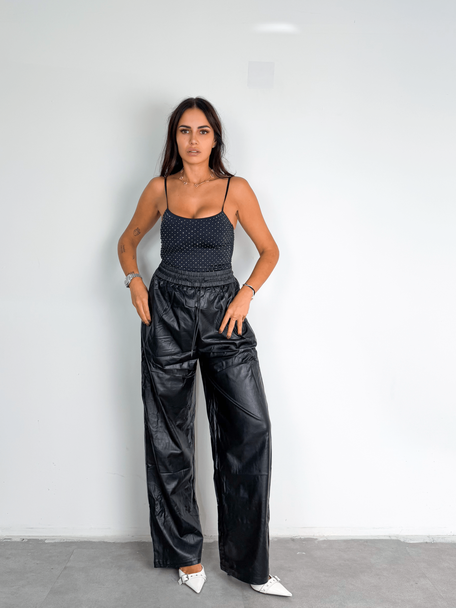 Pantalone Energy Ecopelle - Nero - SAINTH