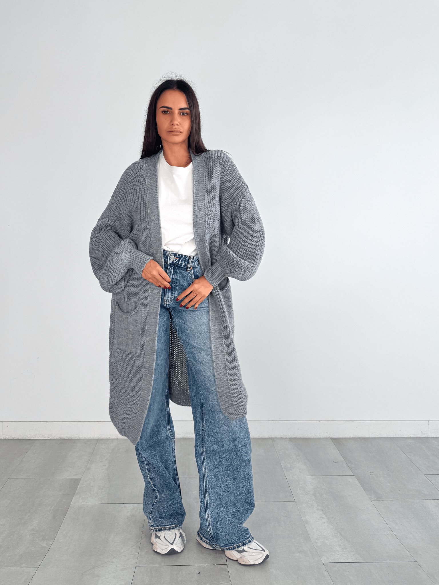 Cardigan Flamingo - Grigio - SAINTH