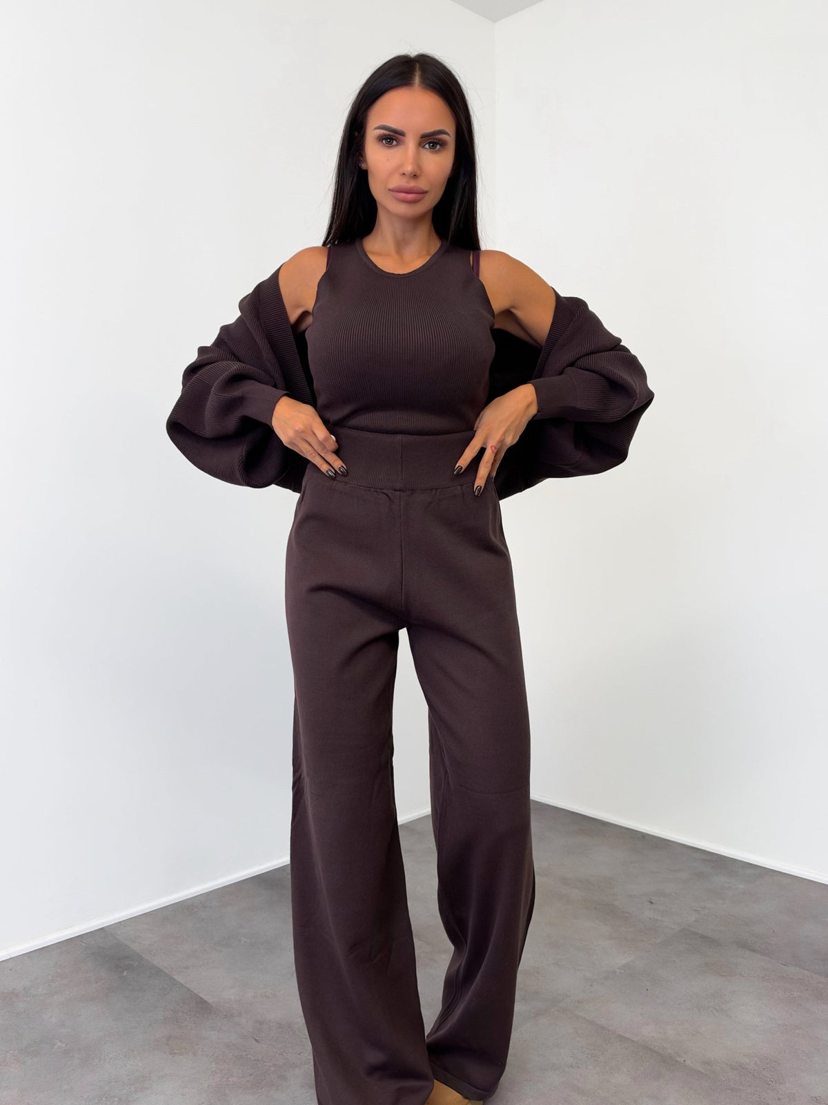 Coordinato Tris Lilà - Marrone - SAINTH