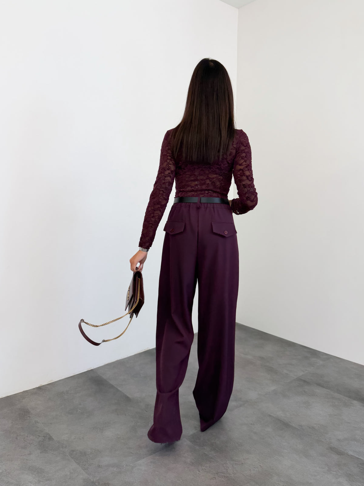 Pantalone + Cintura - Bordeaux