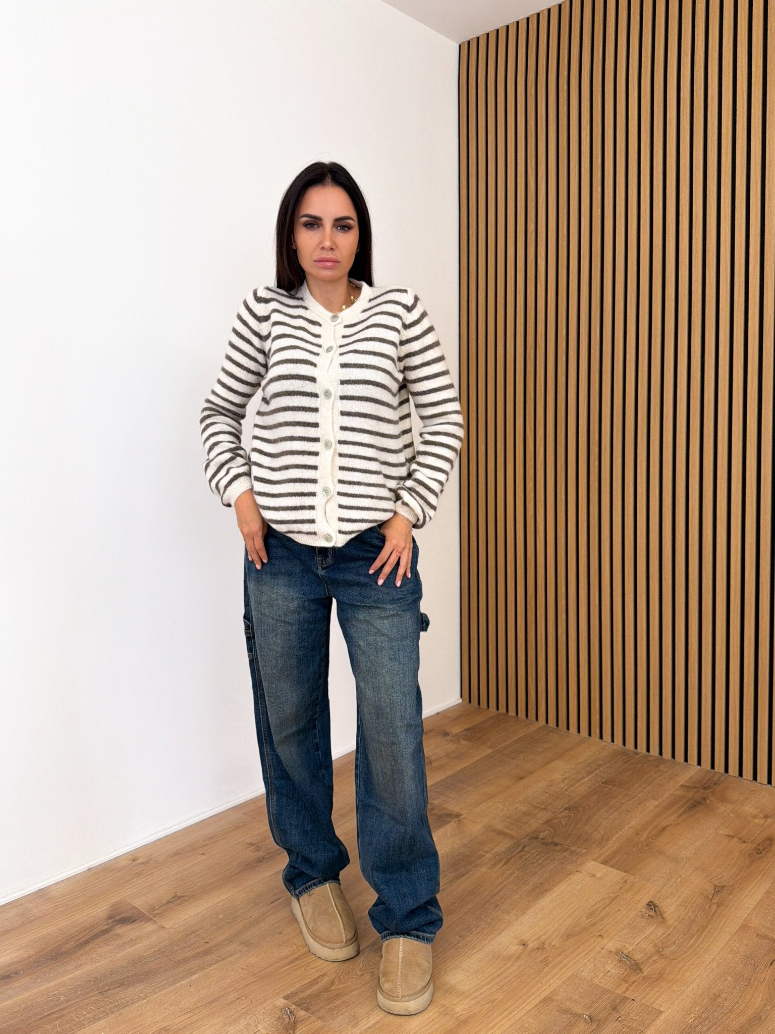 Cardigan Book - Tortora e Panna - SAINTH