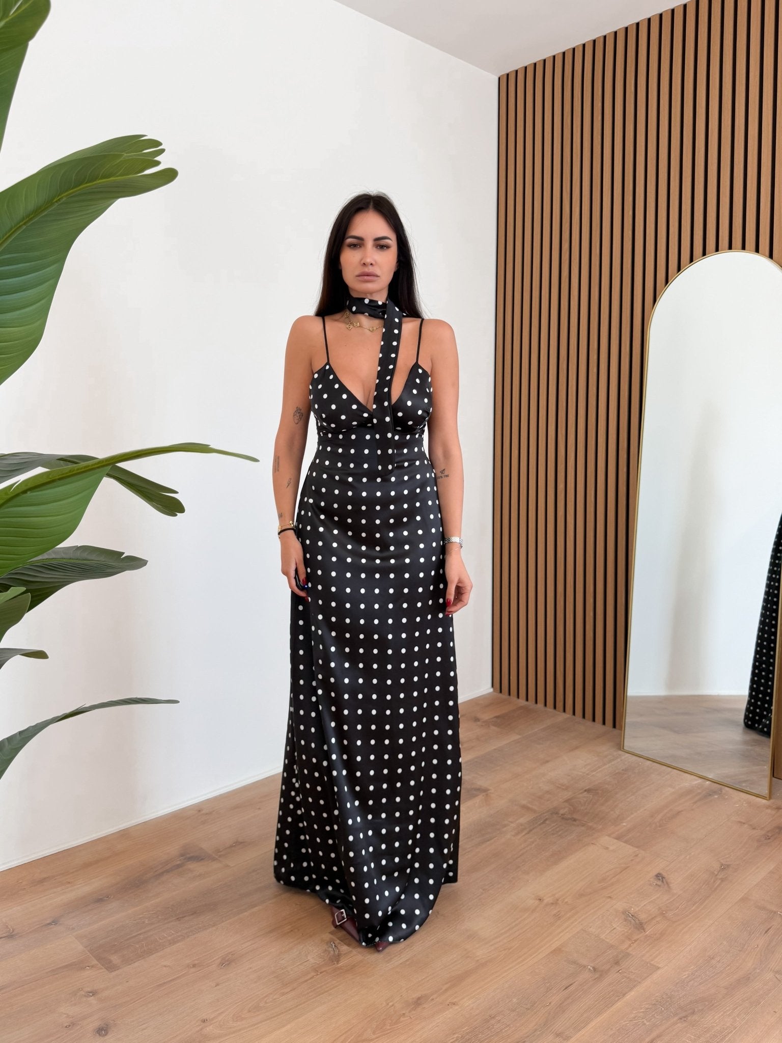 Abito Dalia - Pois Nero - SAINTH