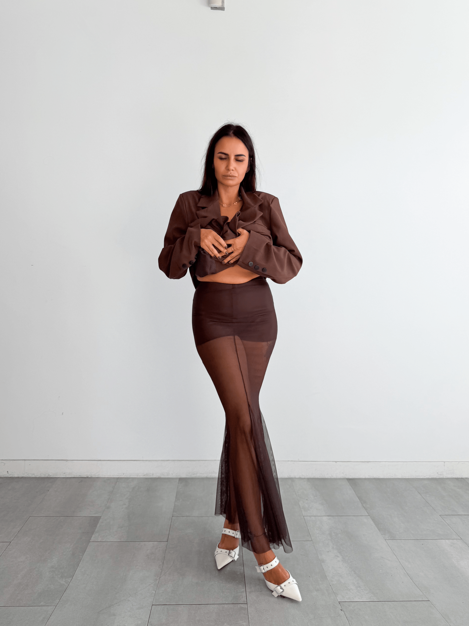 Gonna Con Coulotte - Marrone - SAINTH