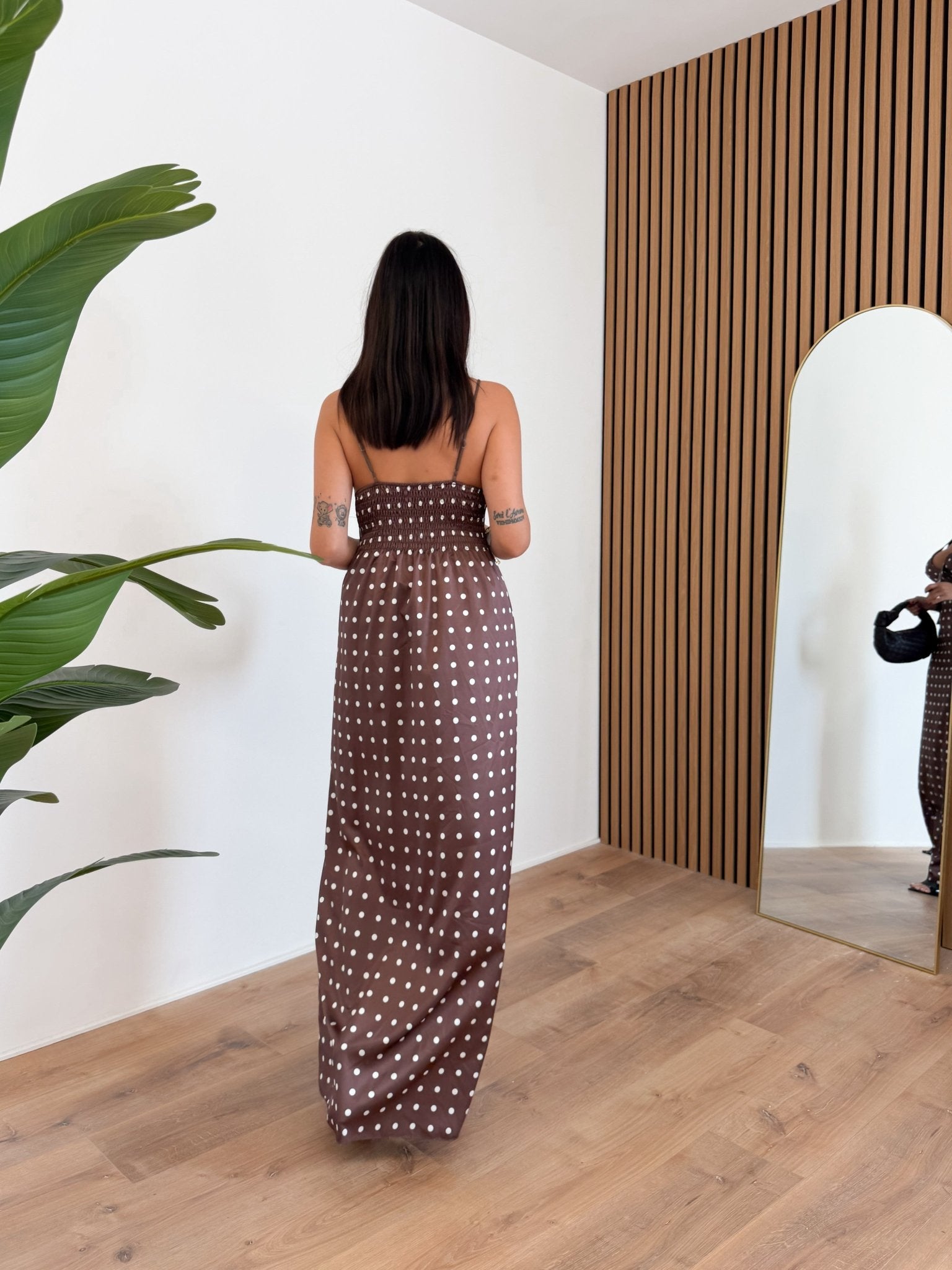 Abito Dalia - Pois Marrone - SAINTH