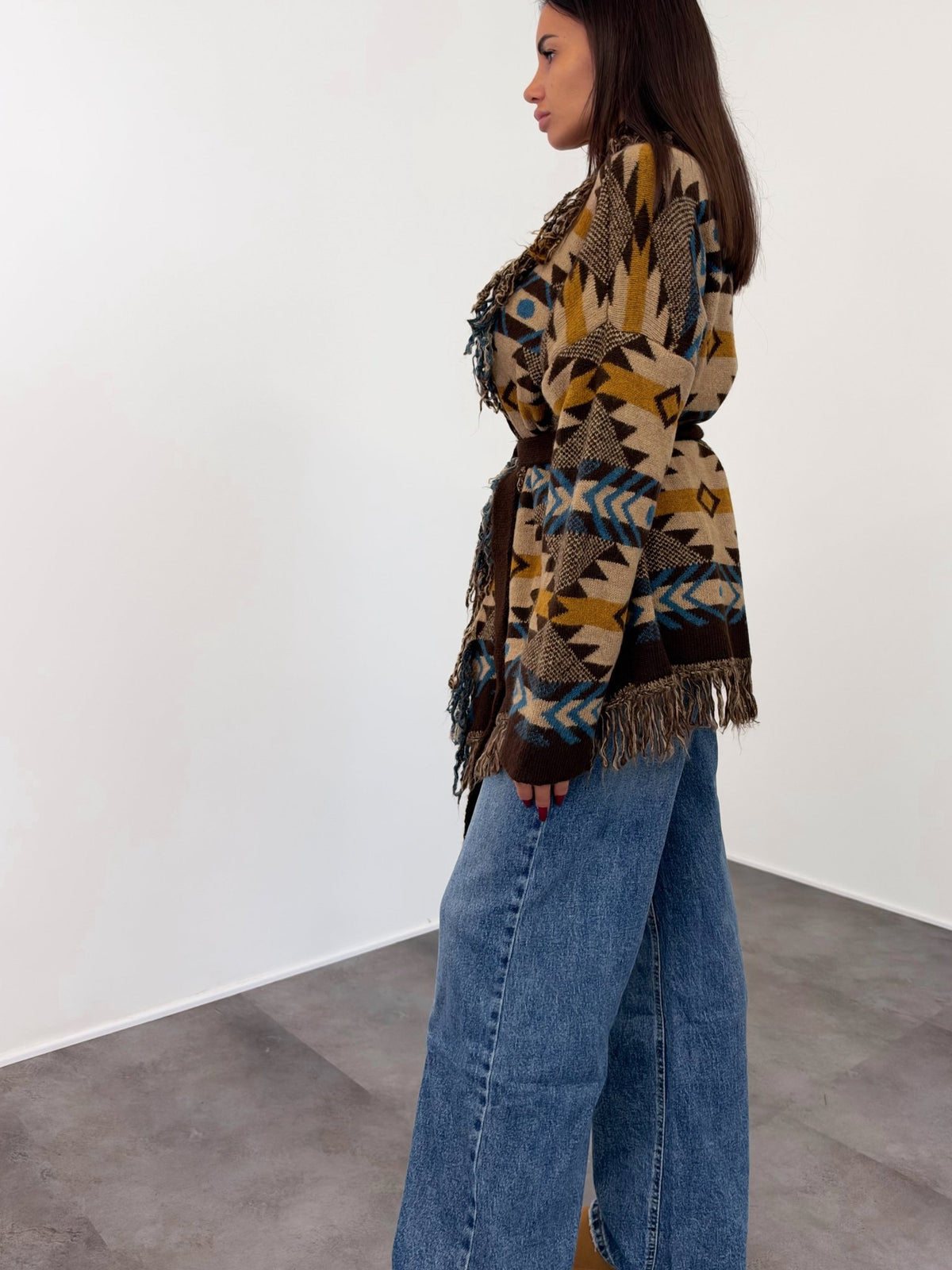 Cardigan Triangle 2.0 - Marrone Ocra - SAINTH