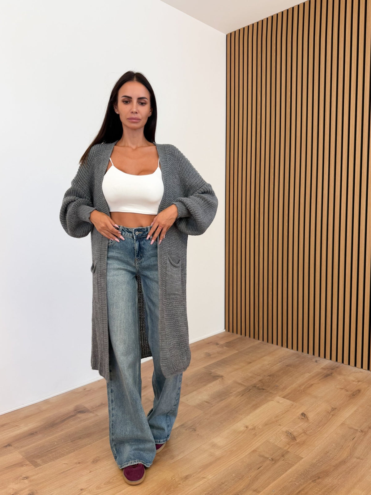 Cardigan Flamingo - Grigio - SAINTH