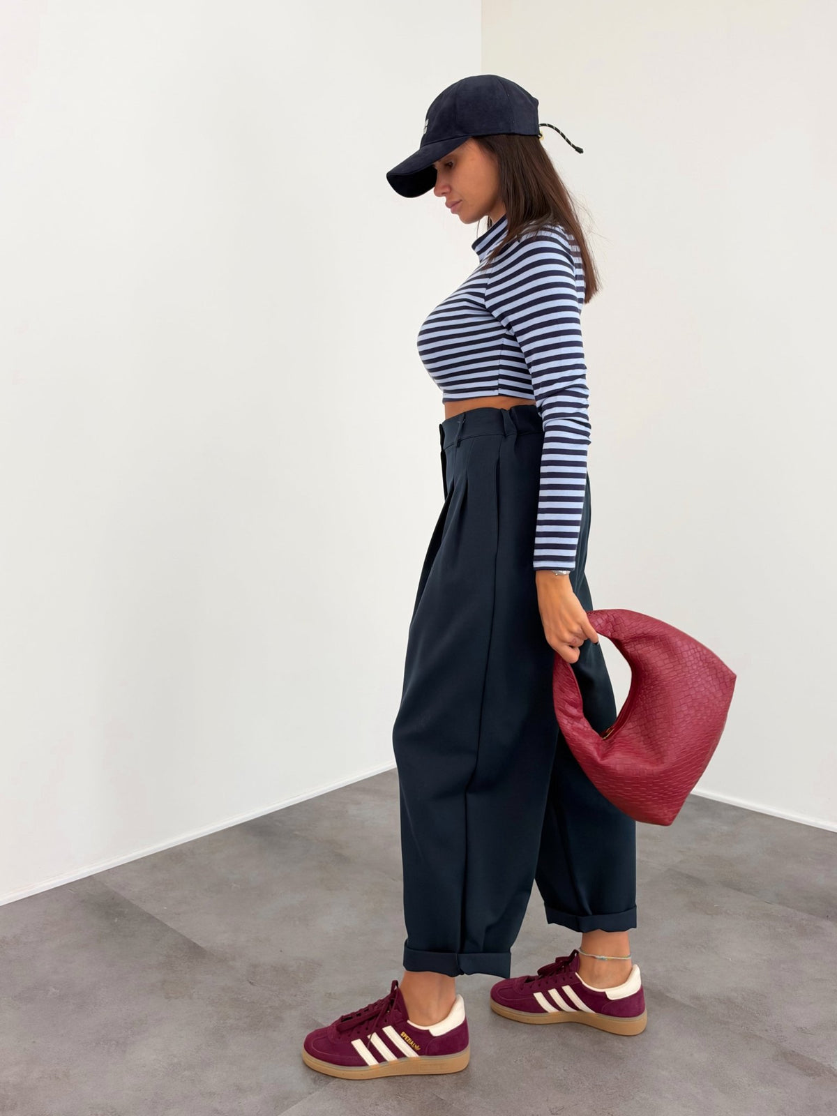 Maglia Crop Linee - Blu Celeste - SAINTH