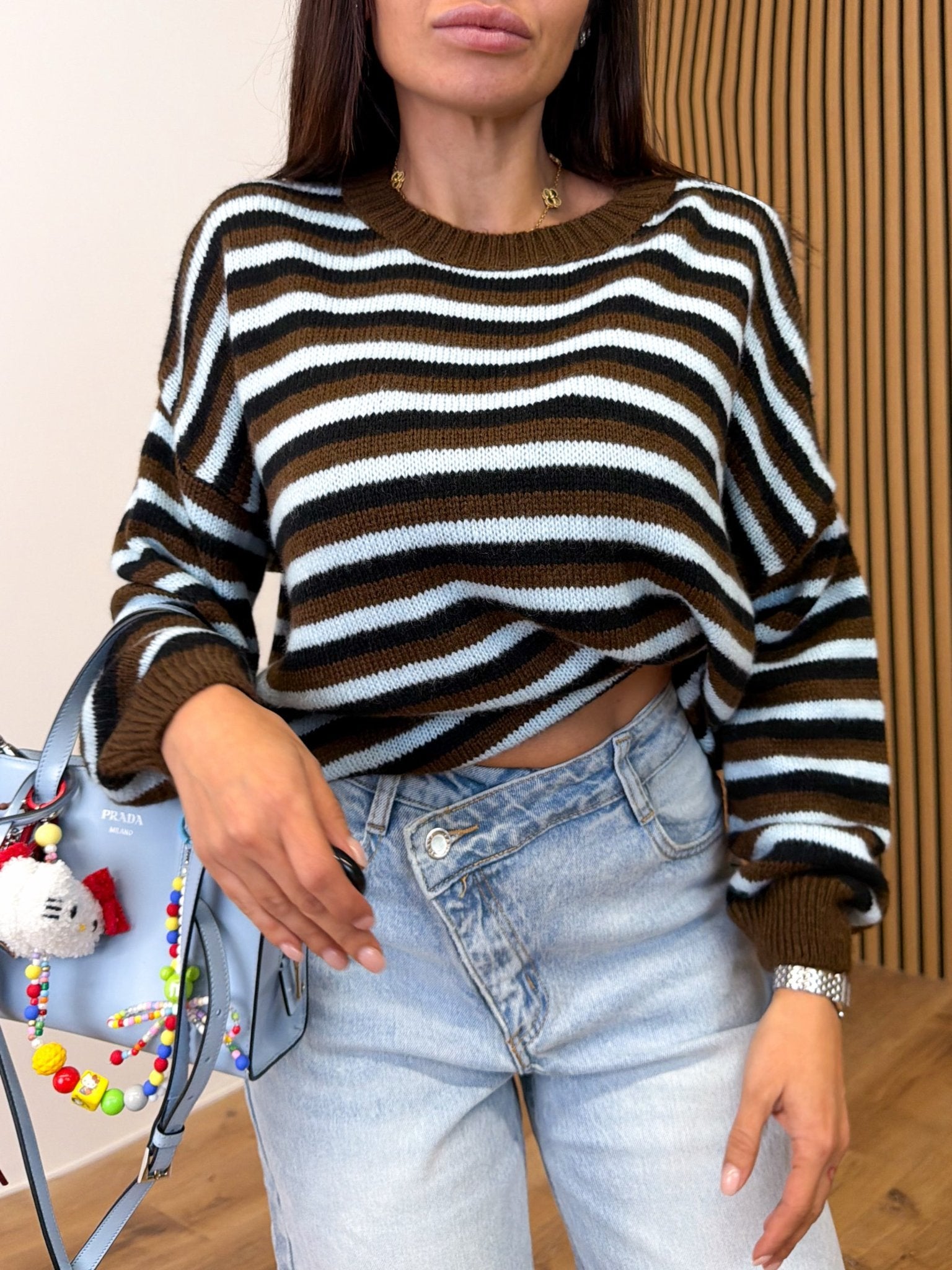 Pull Algida - Celeste Marrone e Nero - SAINTH