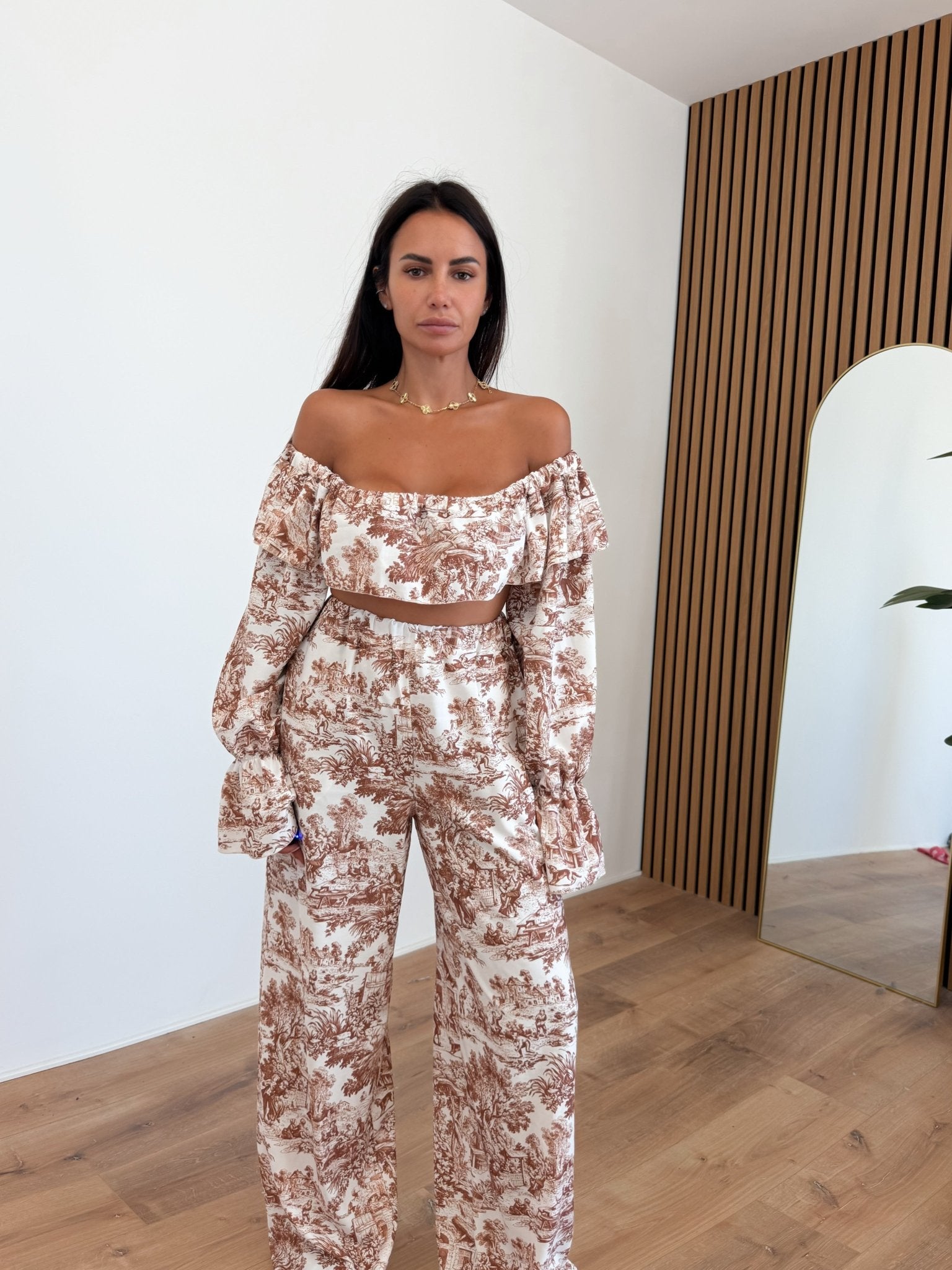 Coordinato Chantal - Bianco Marrone - SAINTH