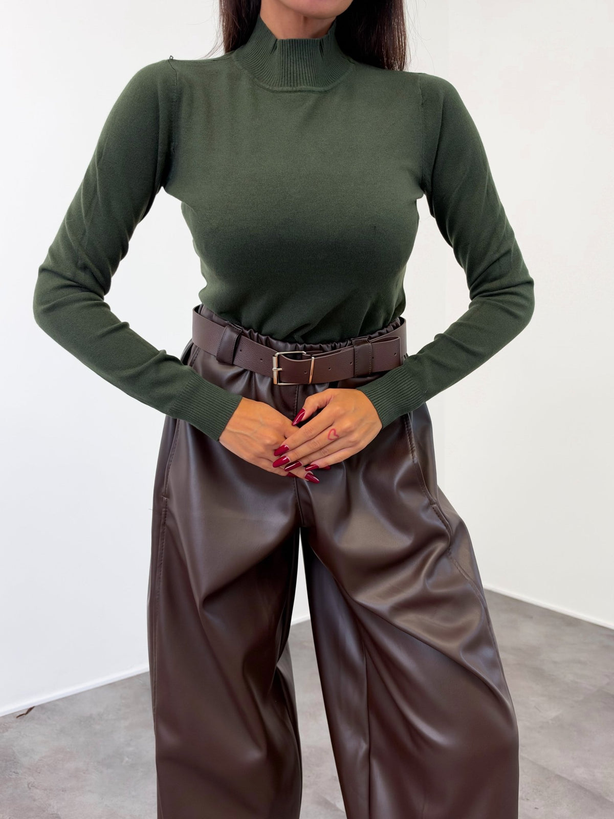 Dolcevita Collo Alto - Army Green - SAINTH