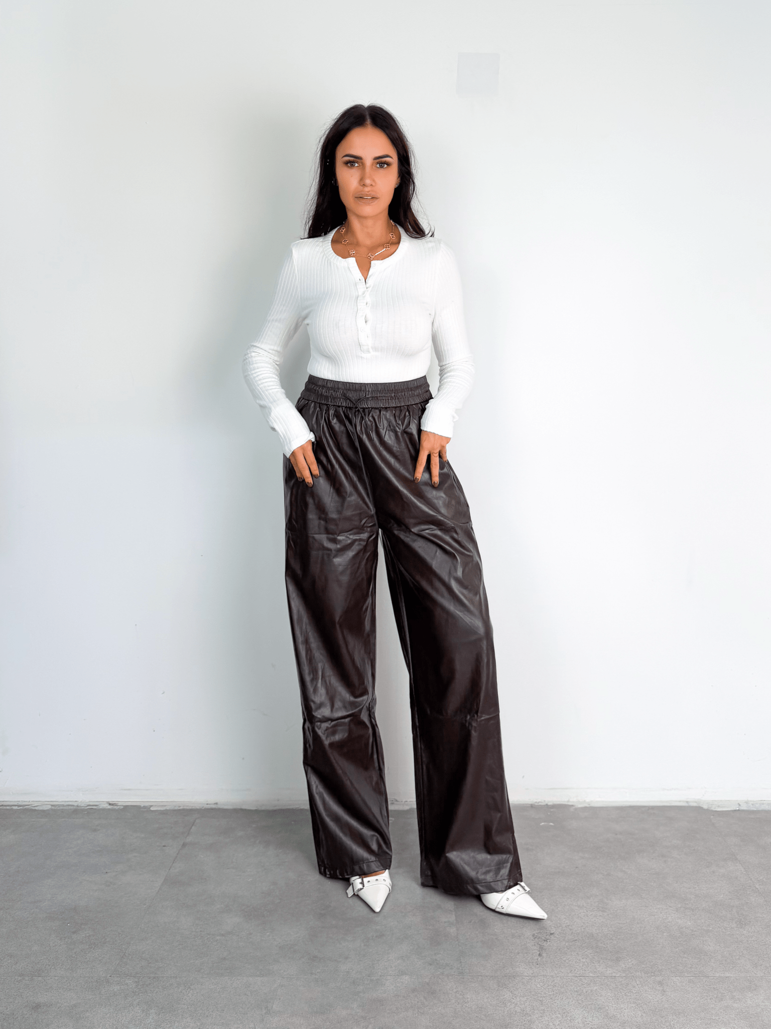 Pantalone Energy Ecopelle - Marrone - SAINTH