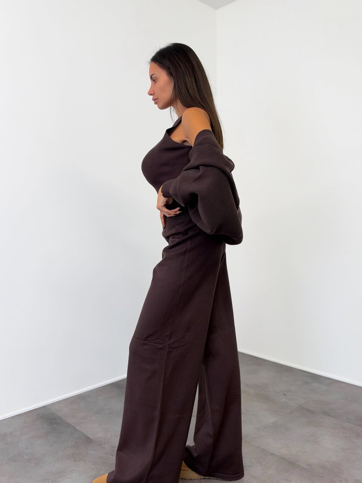 Coordinato Tris Lilà - Marrone - SAINTH