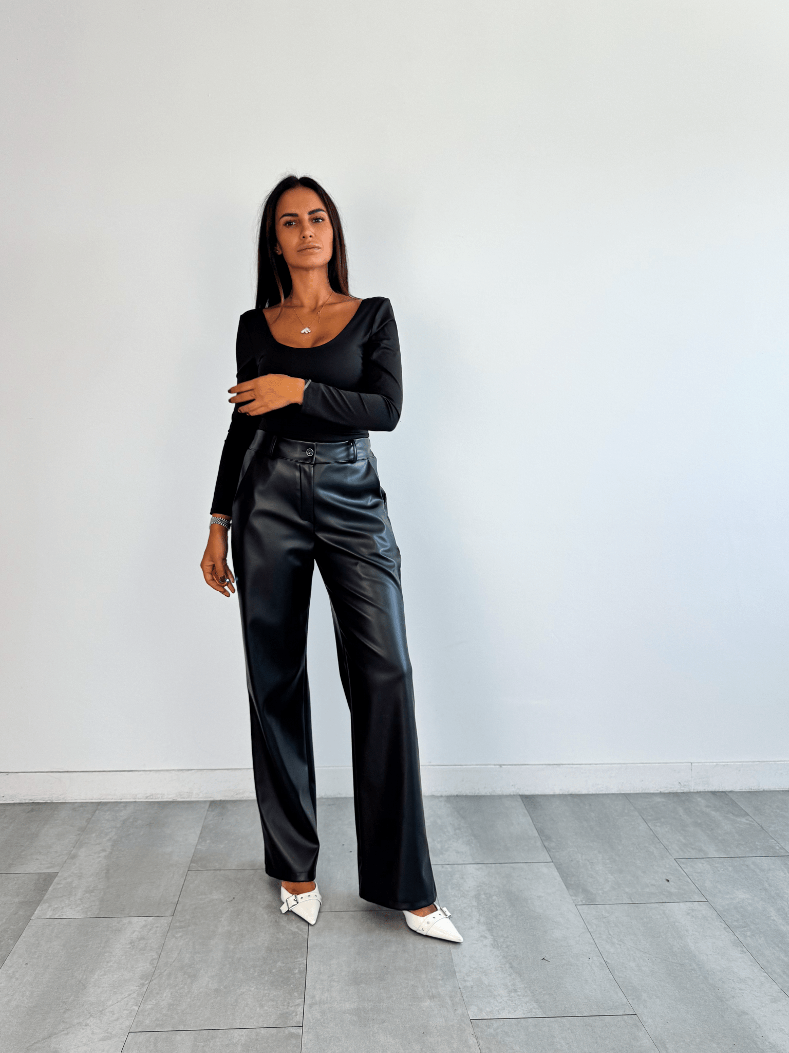 Pantalone Ecopelle - Nero - SAINTH