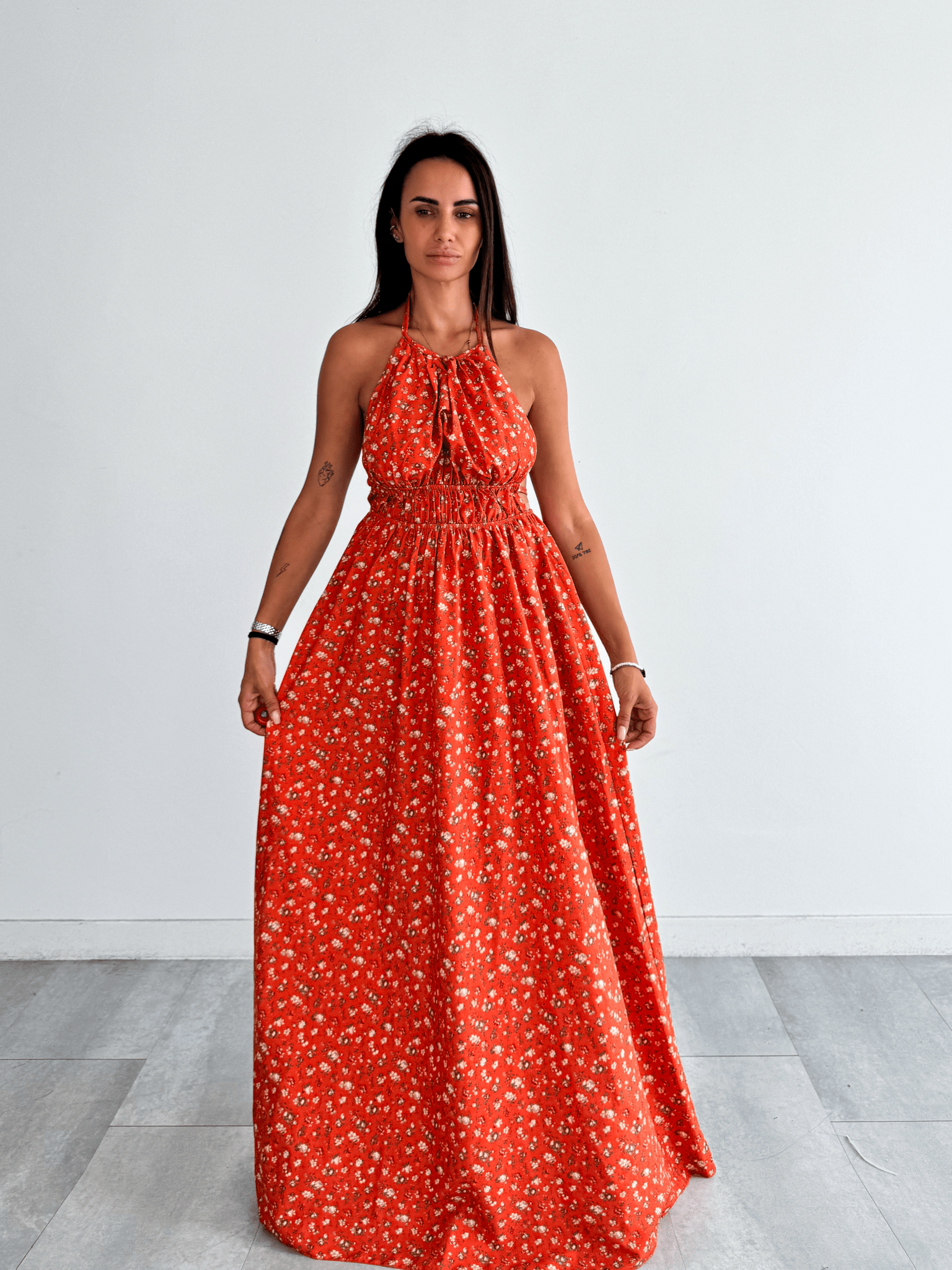 Abito Spritz Fioral - Arancio - SAINTH