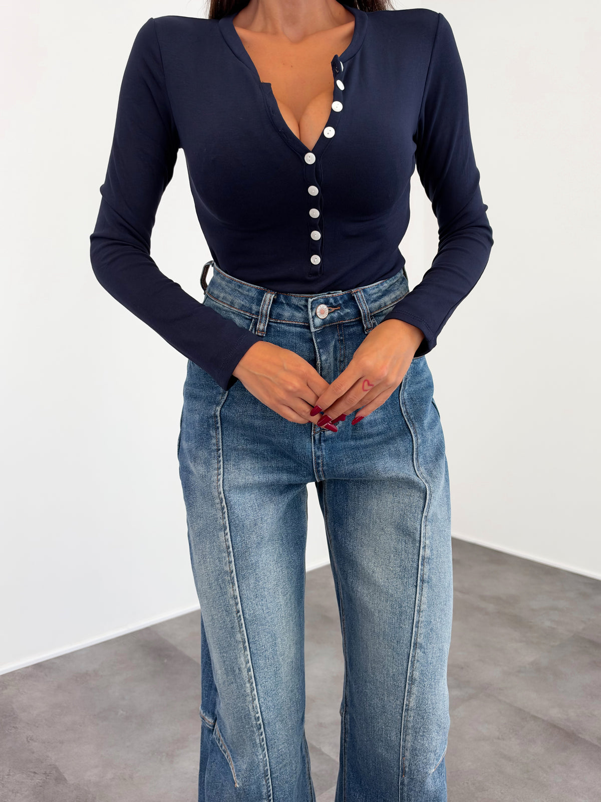 Maglia Serafino - Blu
