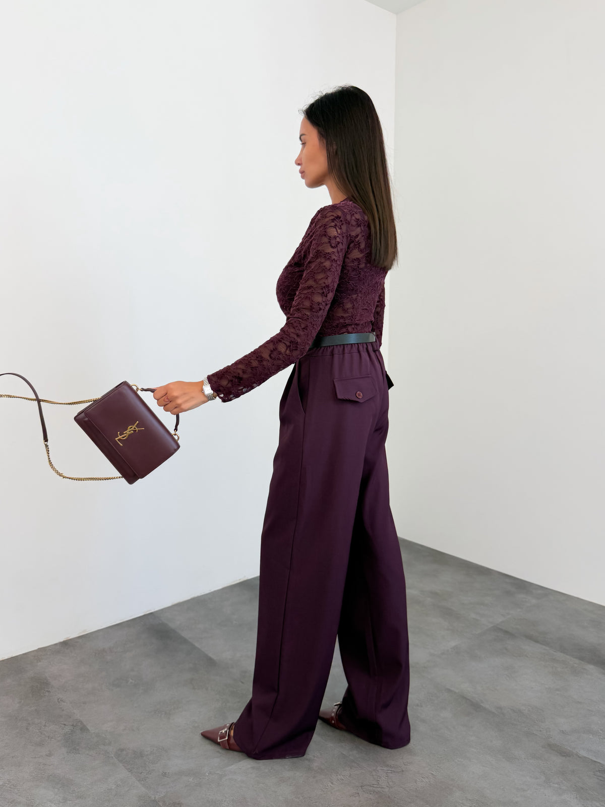 Pantalone + Cintura - Bordeaux