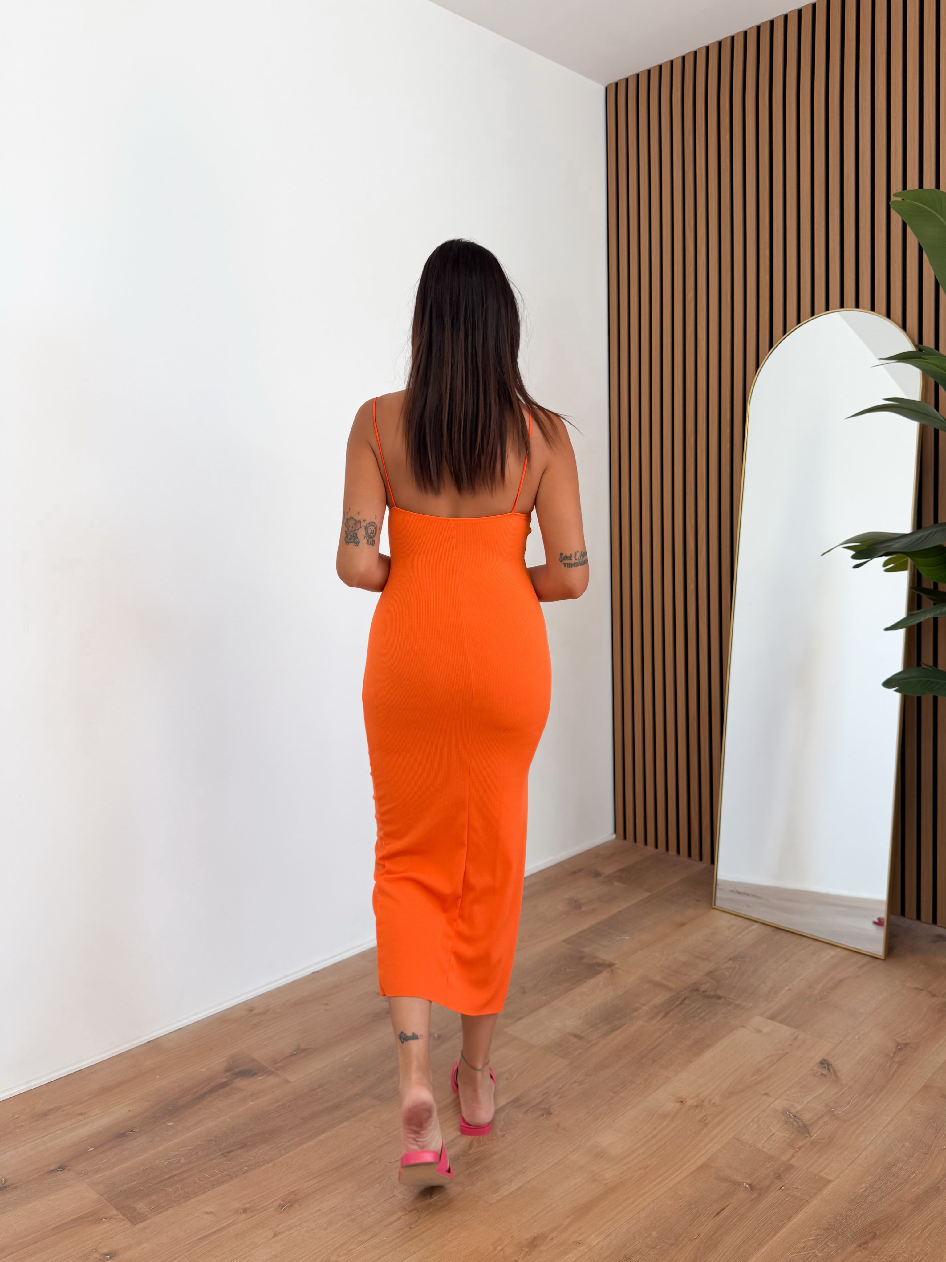 Abito Basic Costine - Arancio