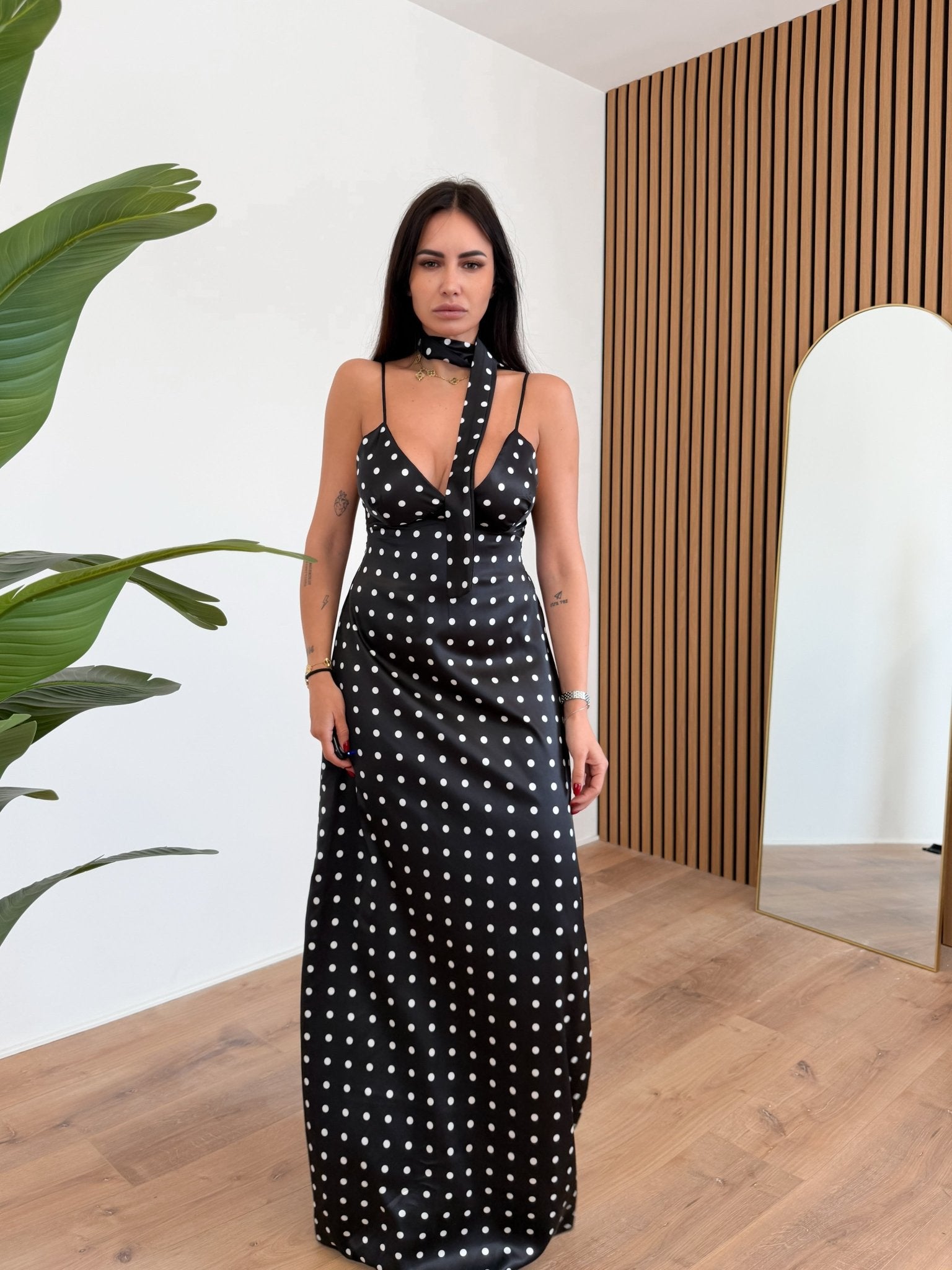 Abito Dalia - Pois Nero - SAINTH