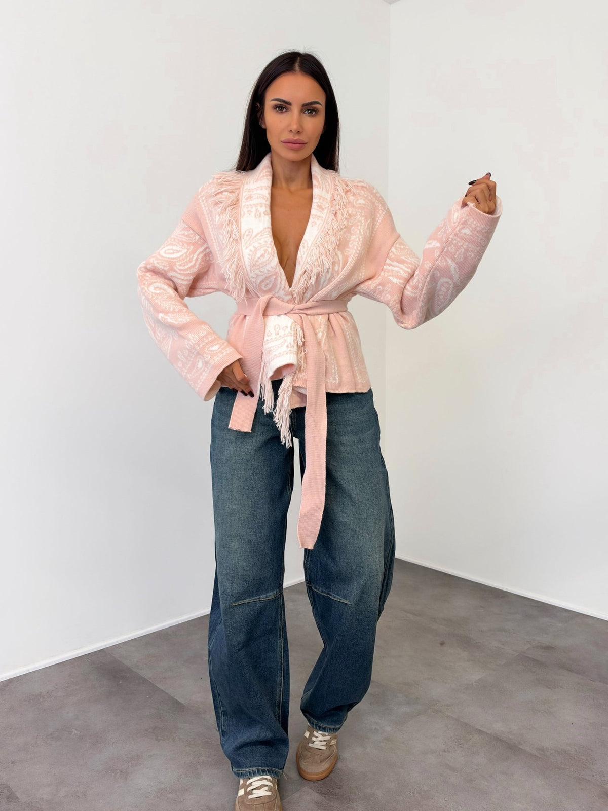 Cardigan Crop Azteco - Cipria - SAINTH
