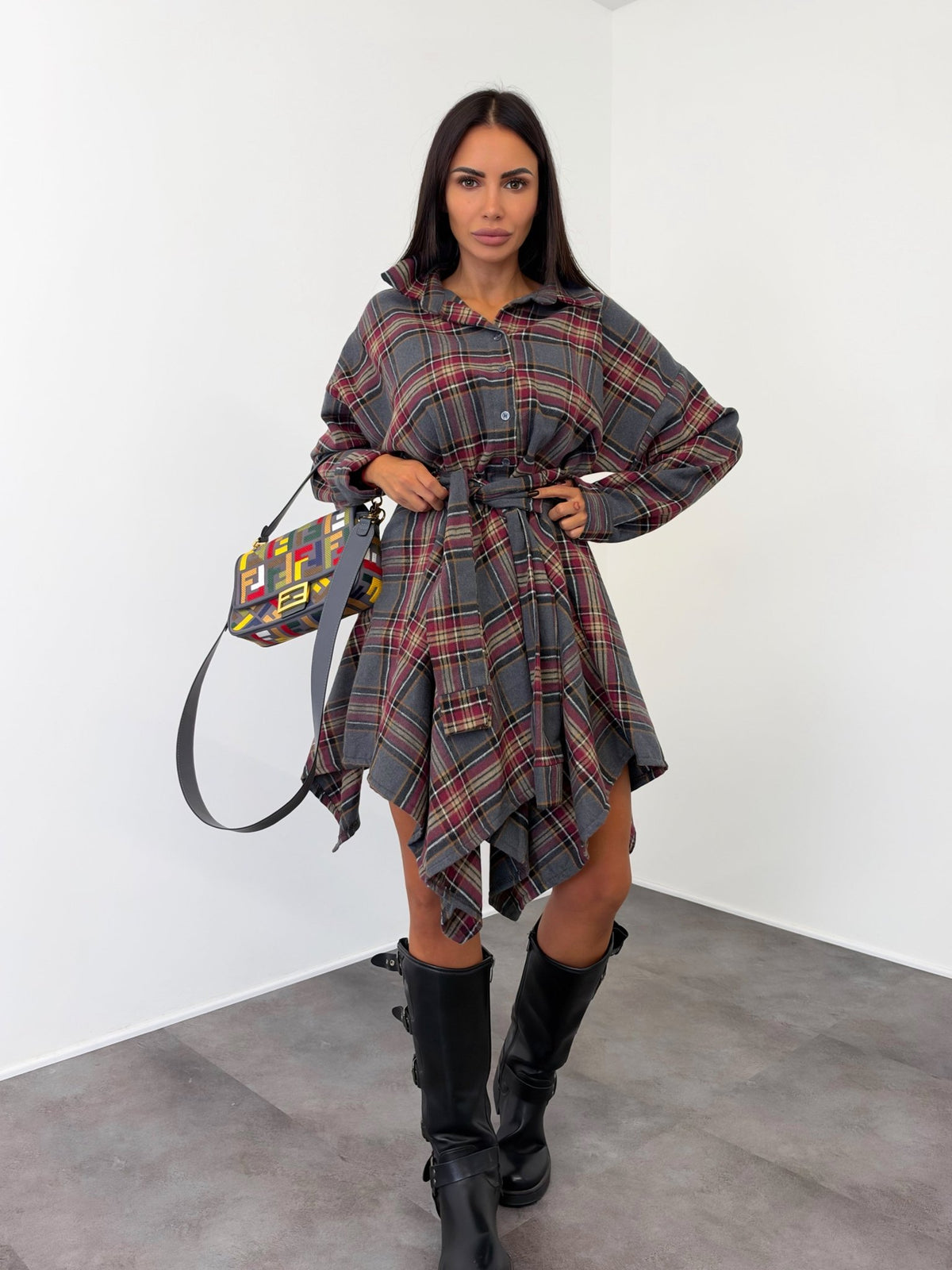 Abito Camicia - Grigio Bordeaux - SAINTH