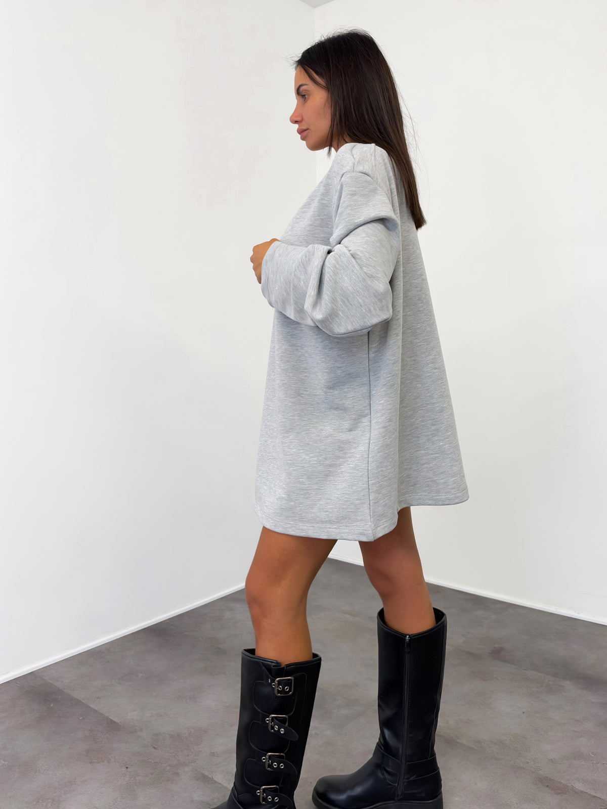 Felpa Maxi Spalla - Grigio Chiaro
