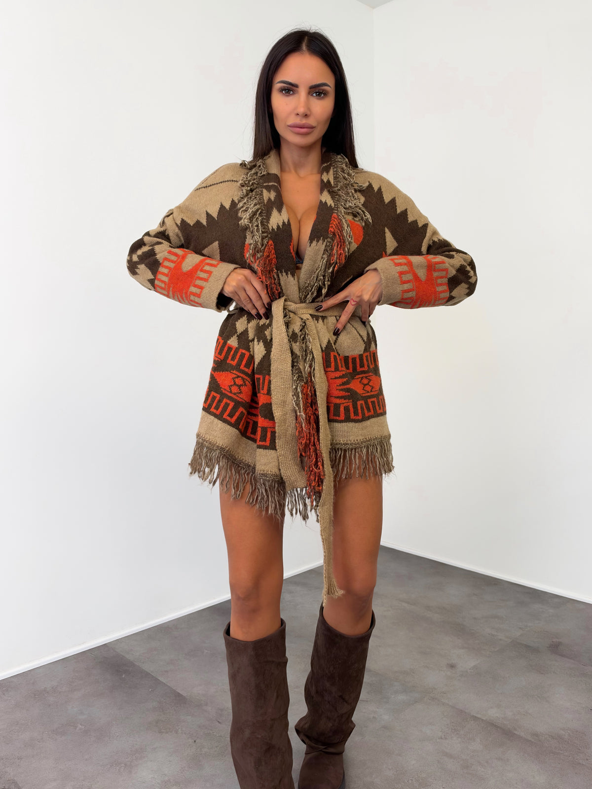 Cardigan Triangle 2.0 - Camel Arancio