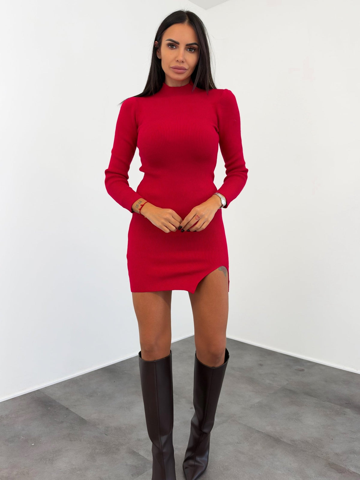 Abito Pull Spacchetto - Rosso - SAINTH
