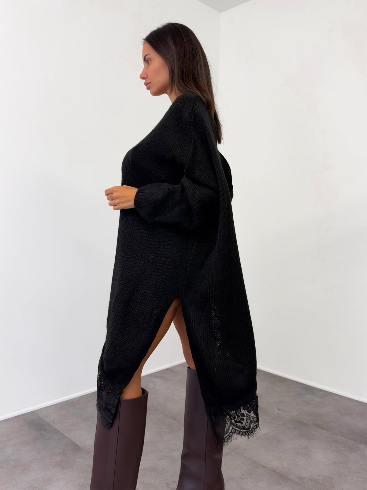 Abito Pull Vertice - Nero - SAINTH