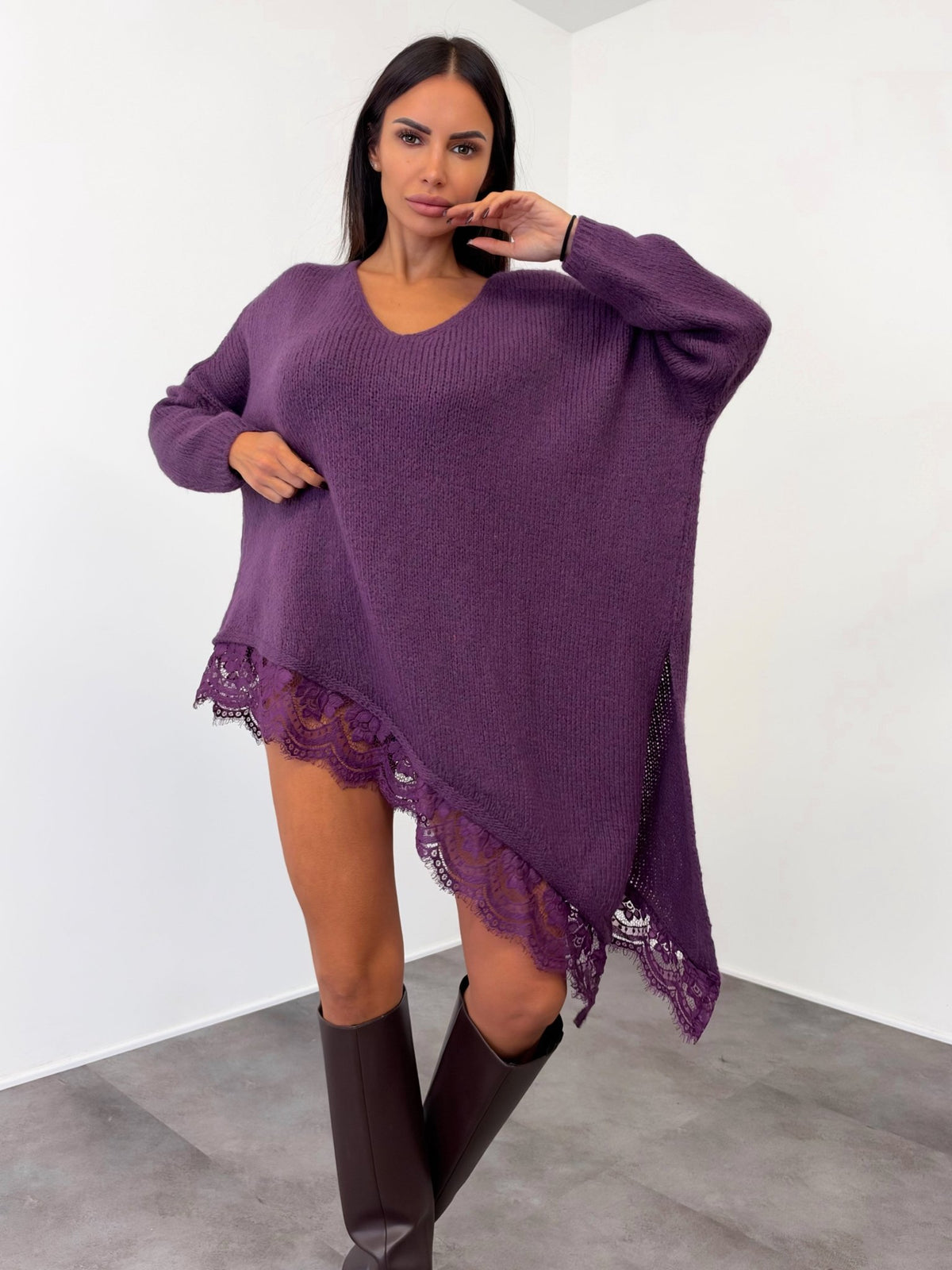 Abito Pull Vertice - Viola - SAINTH