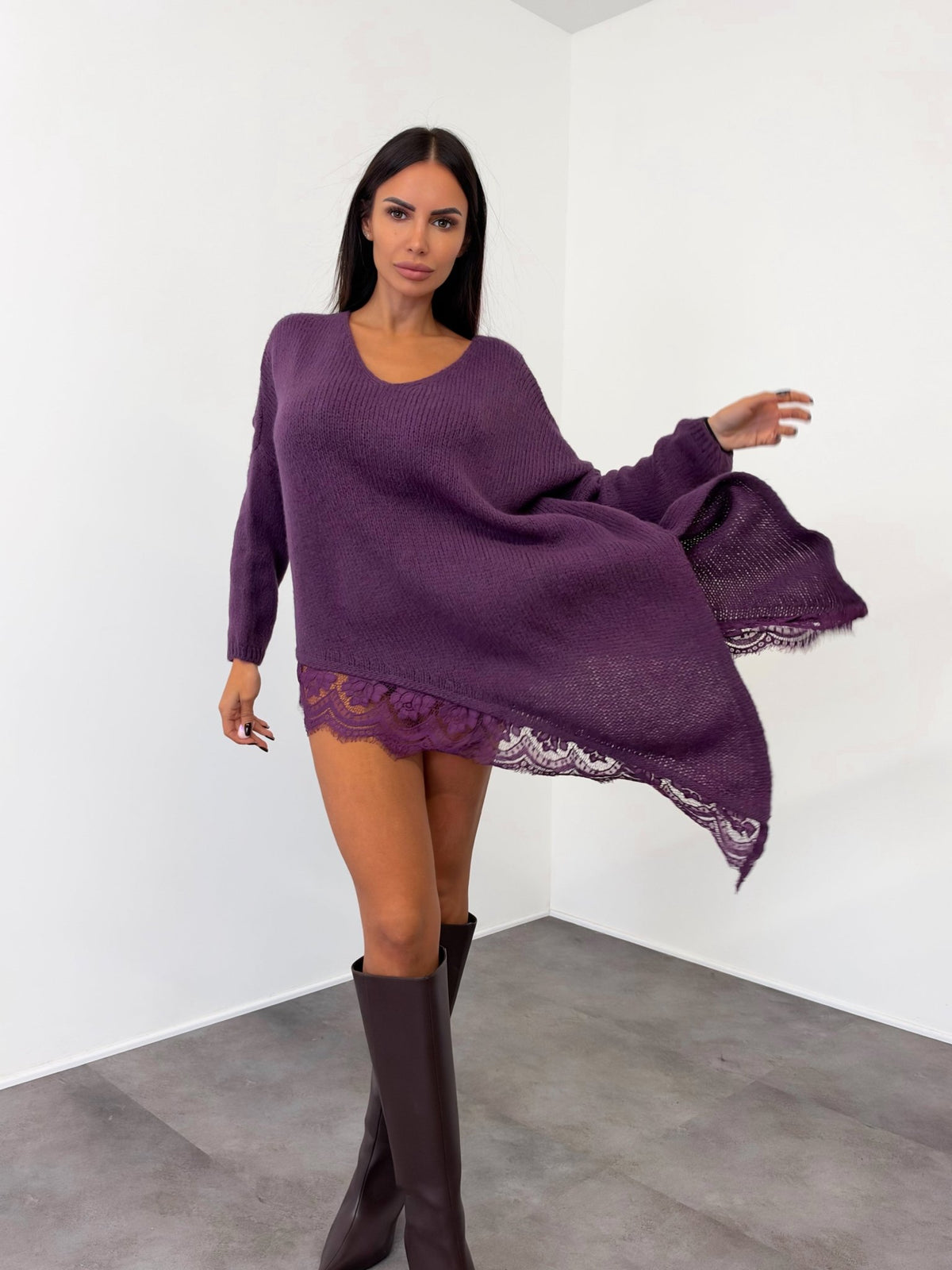 Abito Pull Vertice - Viola - SAINTH