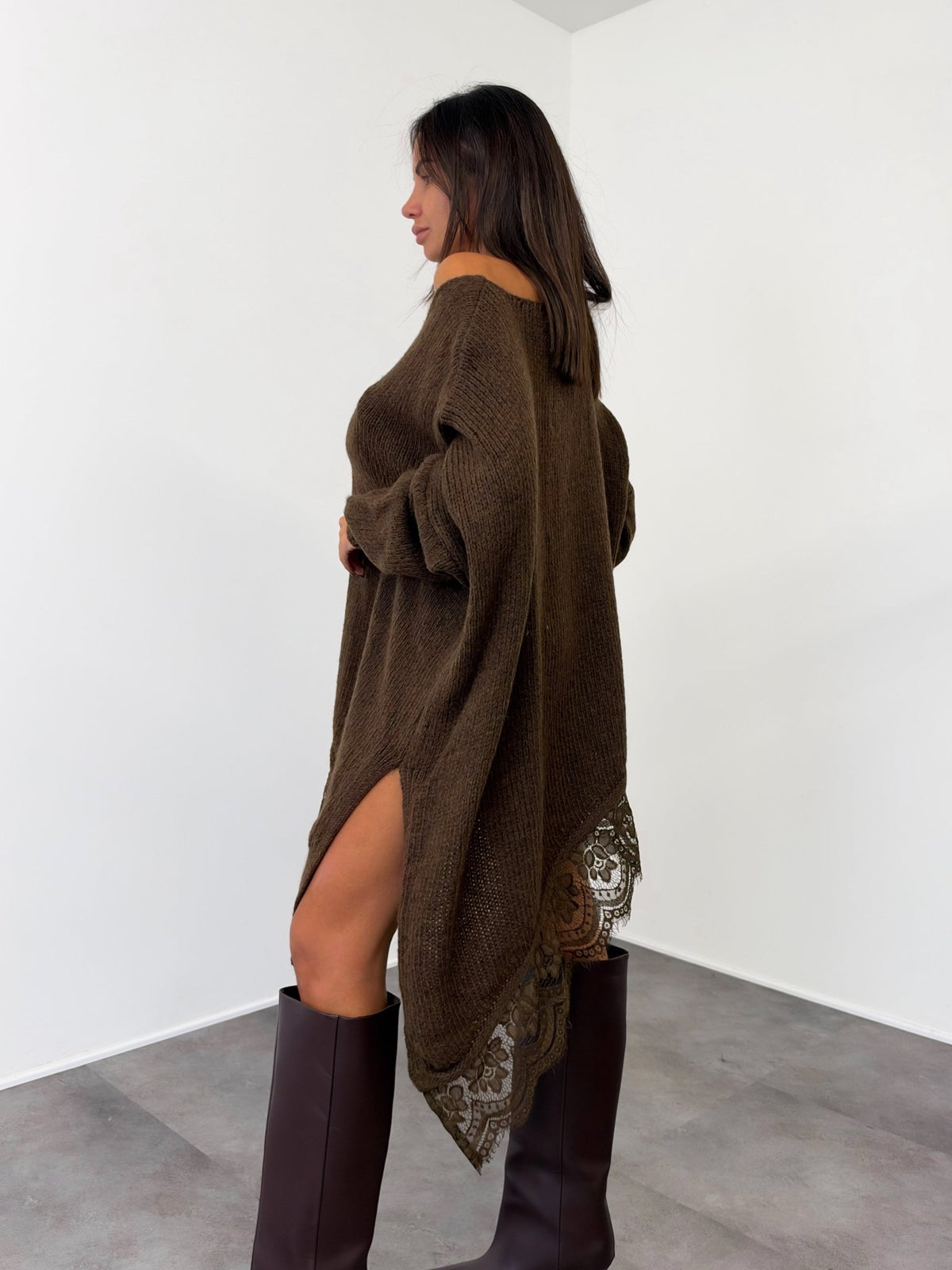 Abito Pull Vertice - Marrone - SAINTH