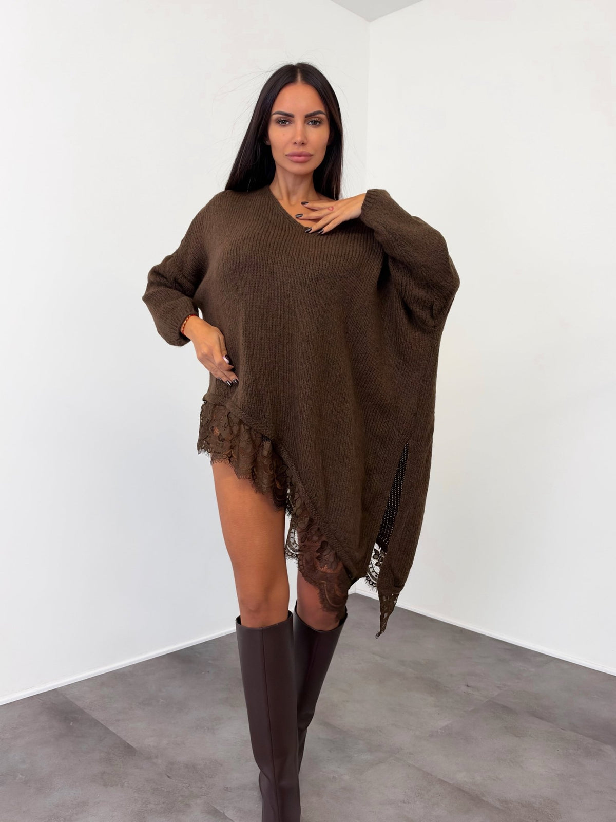 Abito Pull Vertice - Marrone - SAINTH
