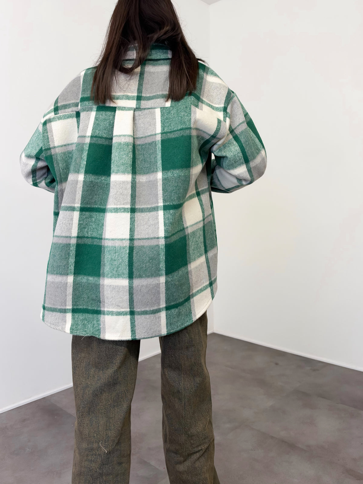 Maxi Camicia Quadri - Verde