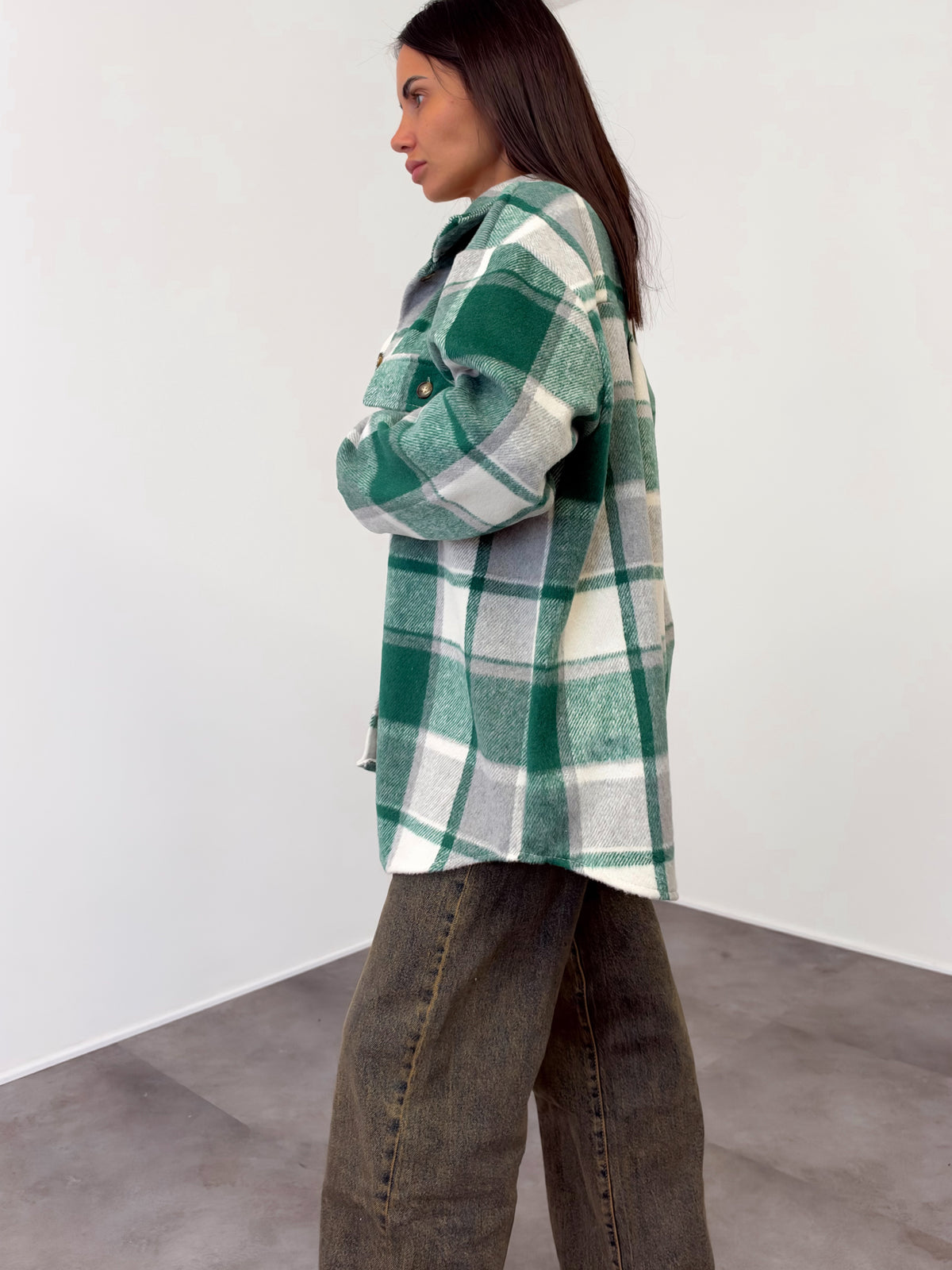 Maxi Camicia Quadri - Verde